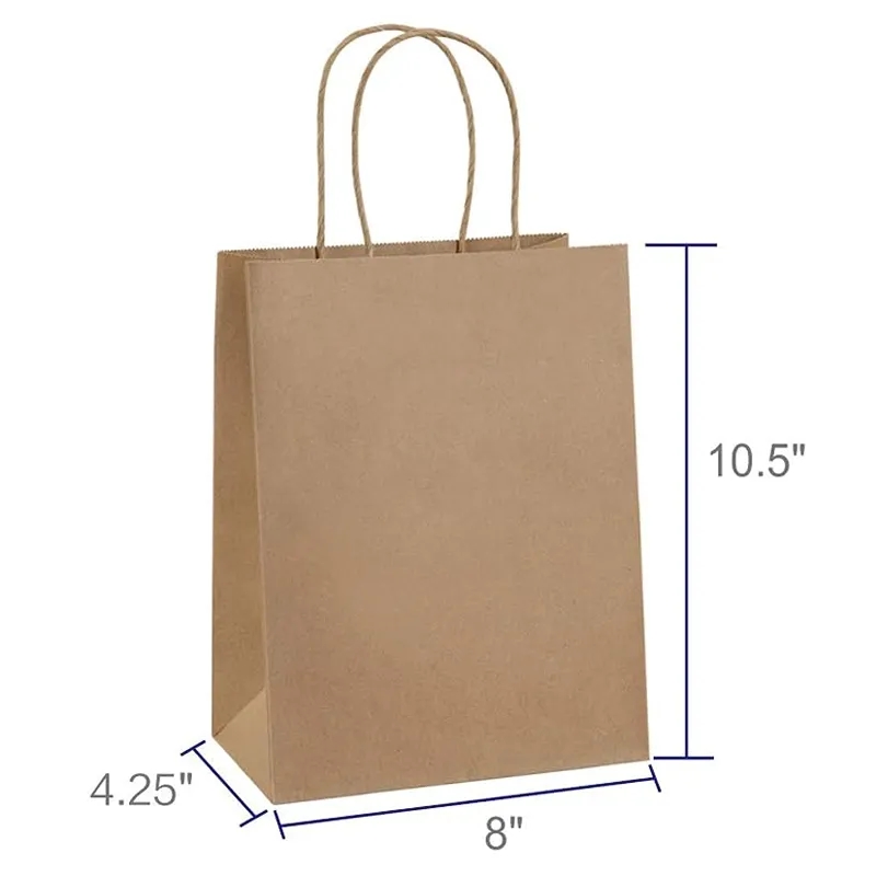 8"x4.25"x10.5" Paper Shopping Bags 2