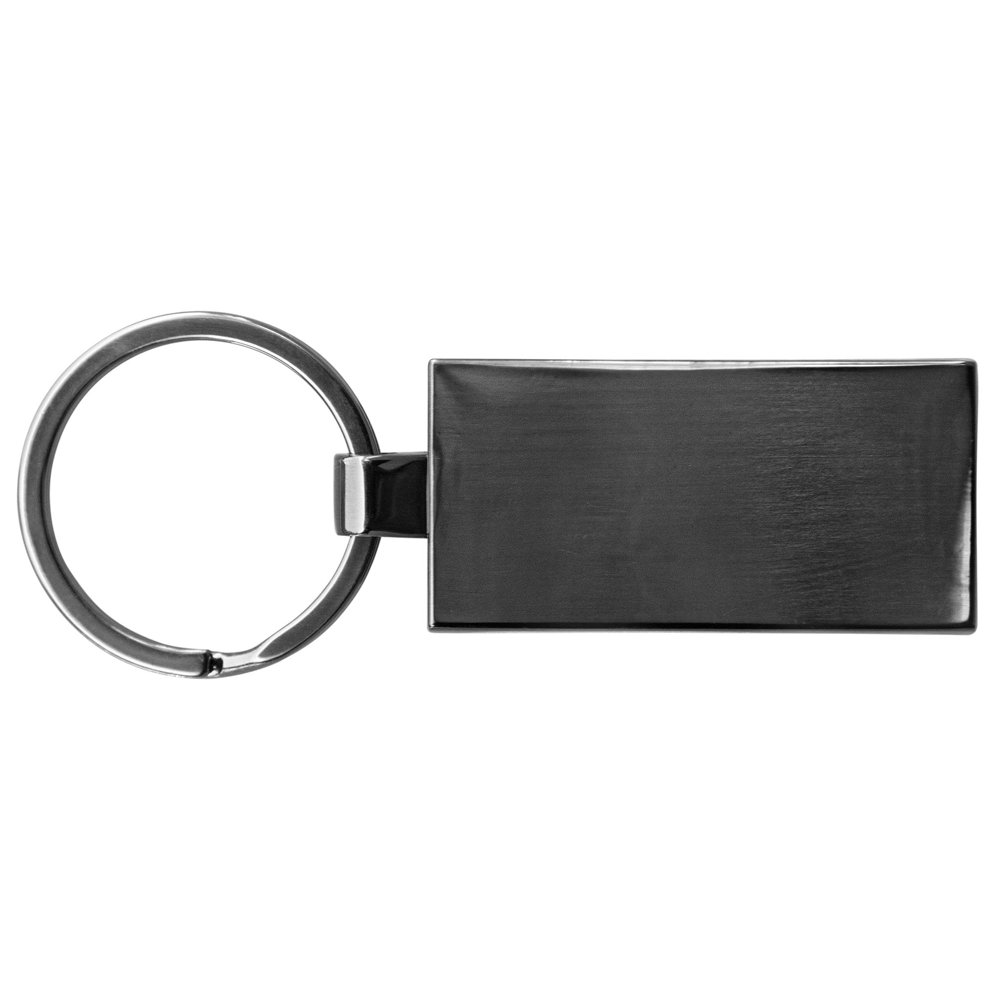 Grafton Gunmetal & Wood Rectangular Key Chain 1