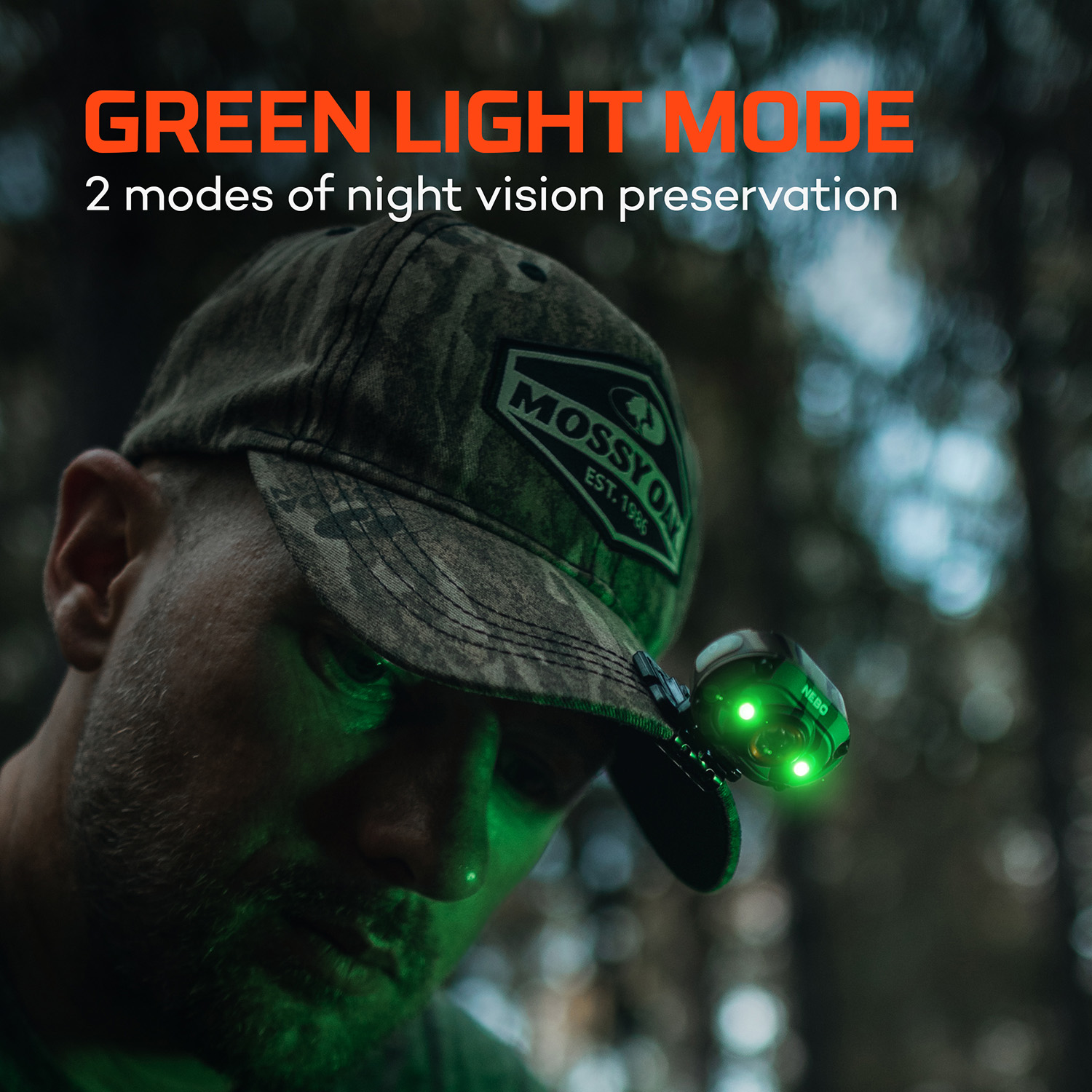 NEBO® MYCRO 450 RECHARGEABLE HEADLAMP MOSSY OAK CAMOUFLAGE 5