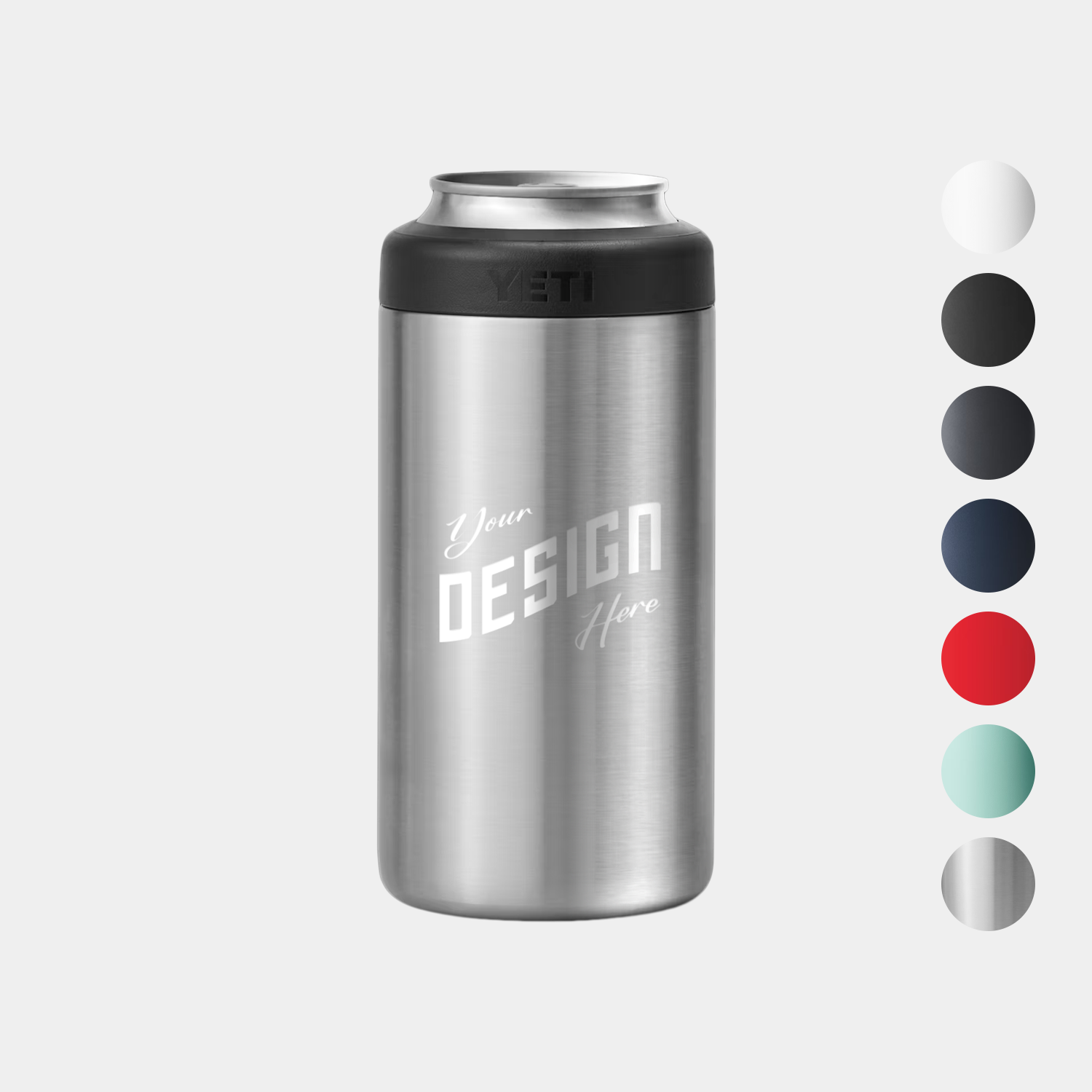 16 Oz Slim YETI® Rambler Stainless Steel FrostGuard Can Cooler 1