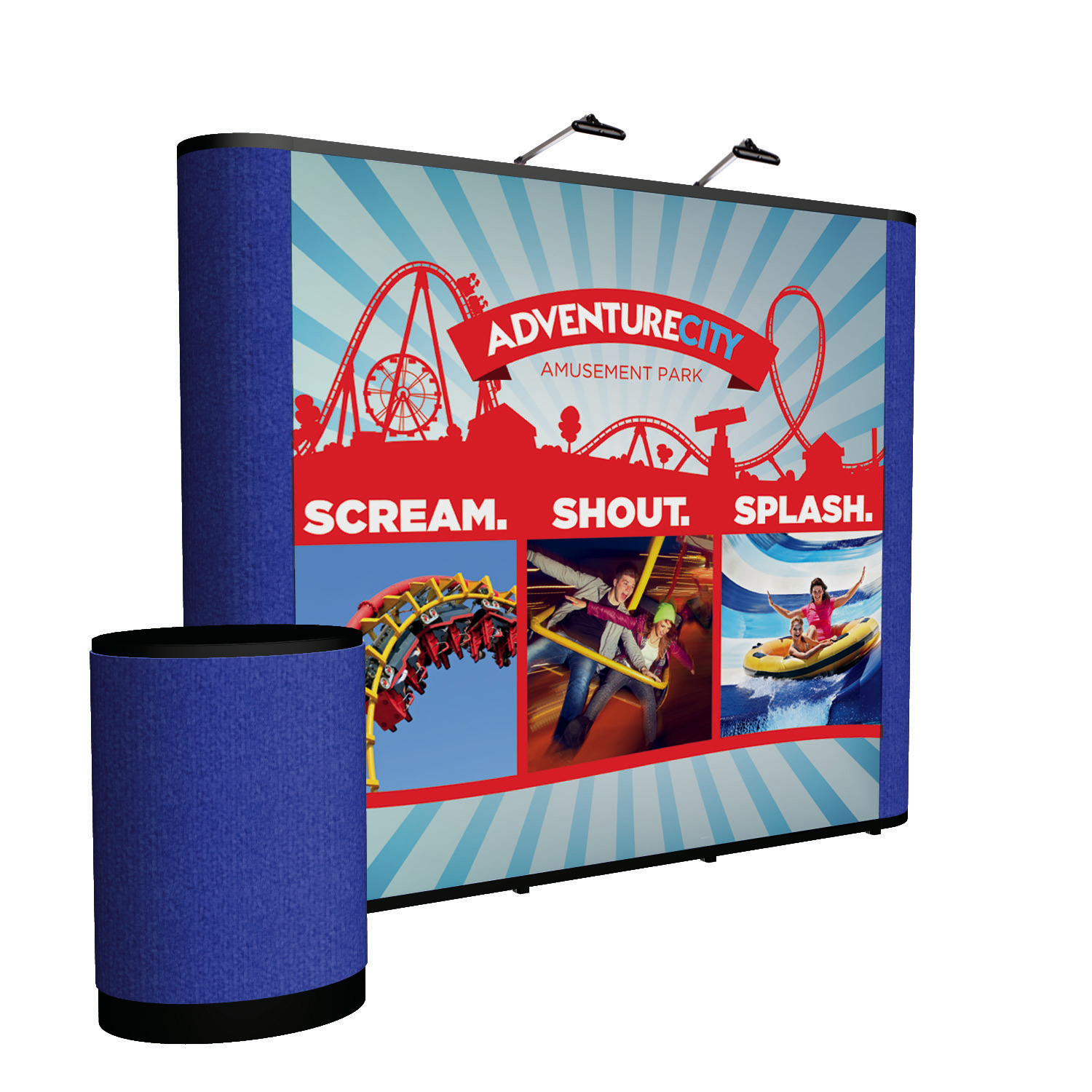 10' Straight Show 'N Rise Floor Display Kit (Mural with Fabric Ends) 1