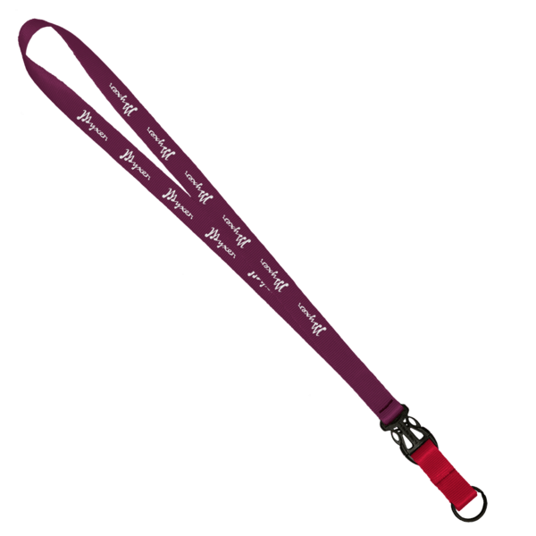 3/4" Multi color (Top and bottom) Nylon Lanyard with Plastic Slide Buckle R 119