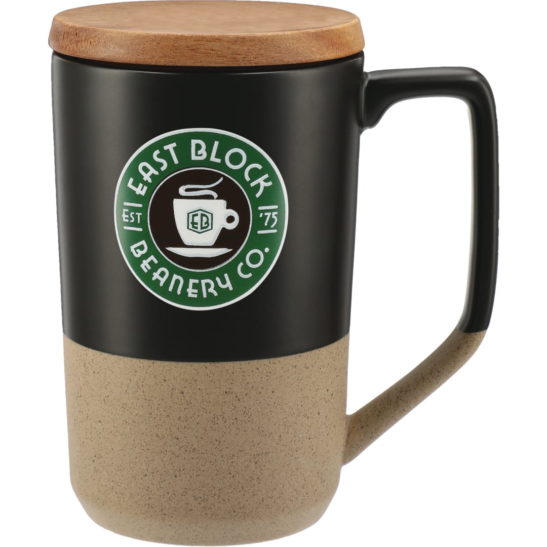 Tahoe Tea & Coffee Ceramic Mug with Wood Lid 16oz 9
