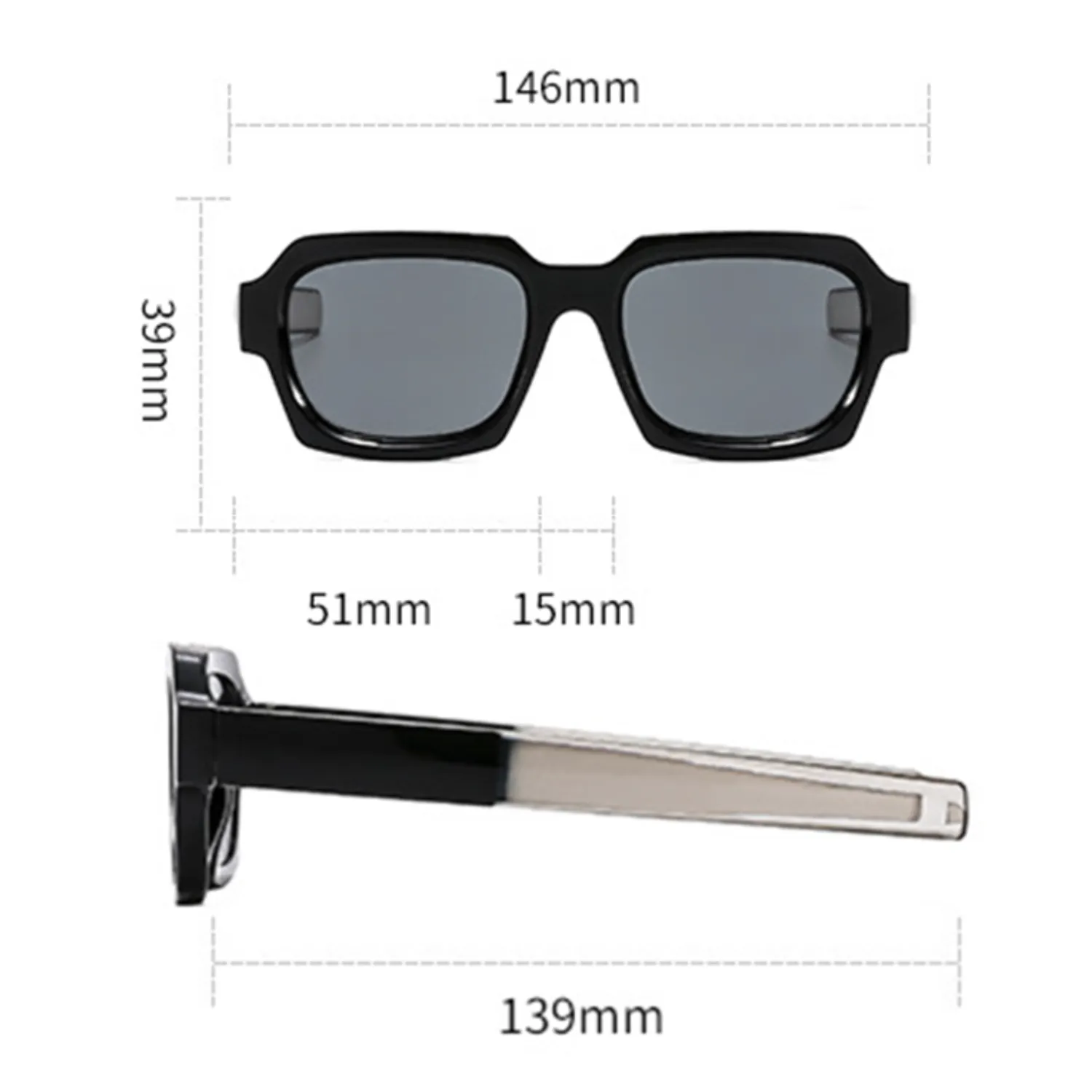 Dazzling Colorful Fashion Classic Retro Square Glasses 4