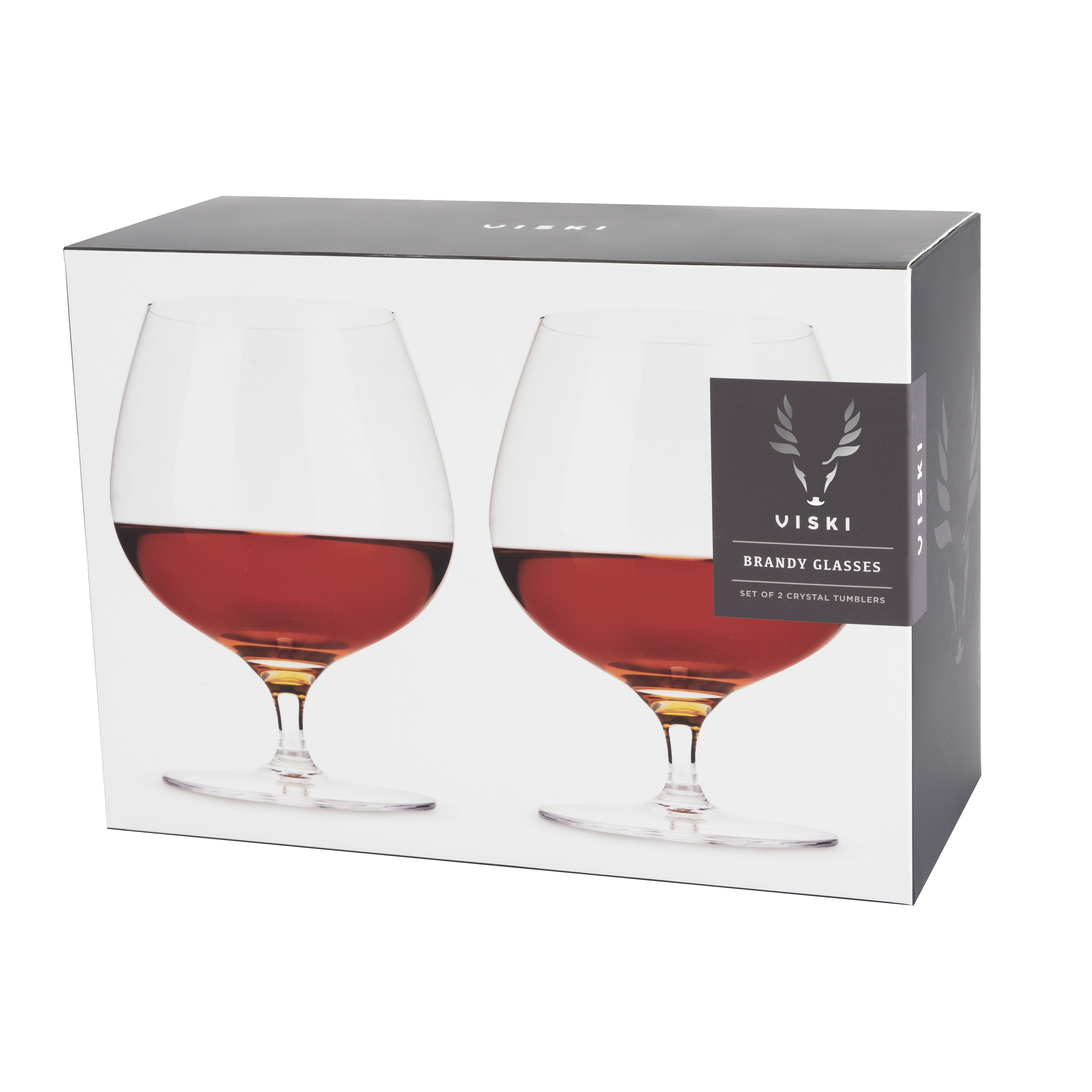 Viski® Crystal Wingback Brandy Glass, set of 2 5