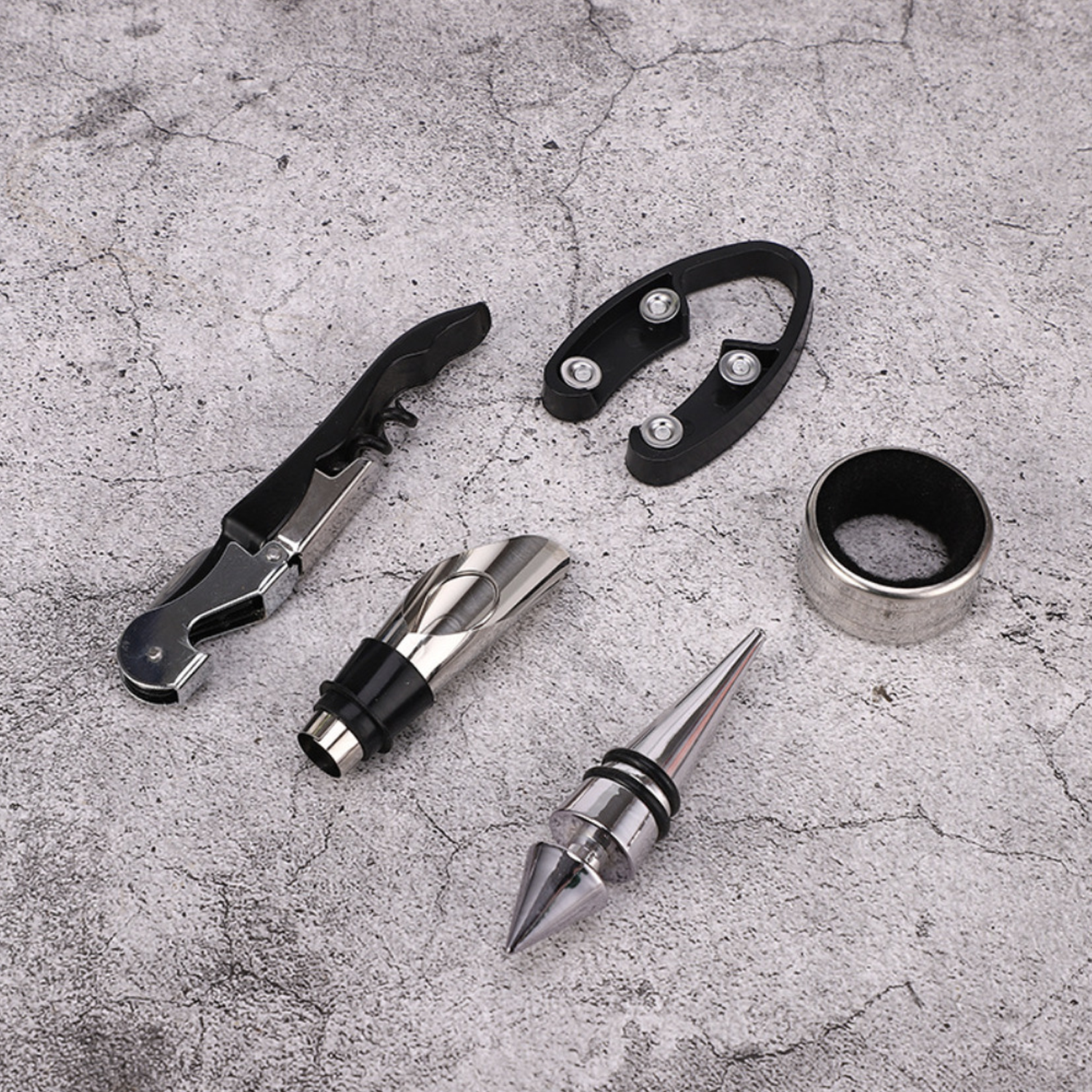 5 Pcs Bottle Shape Wine Opener Tools Set, custom bottle opener with logo imprint 4