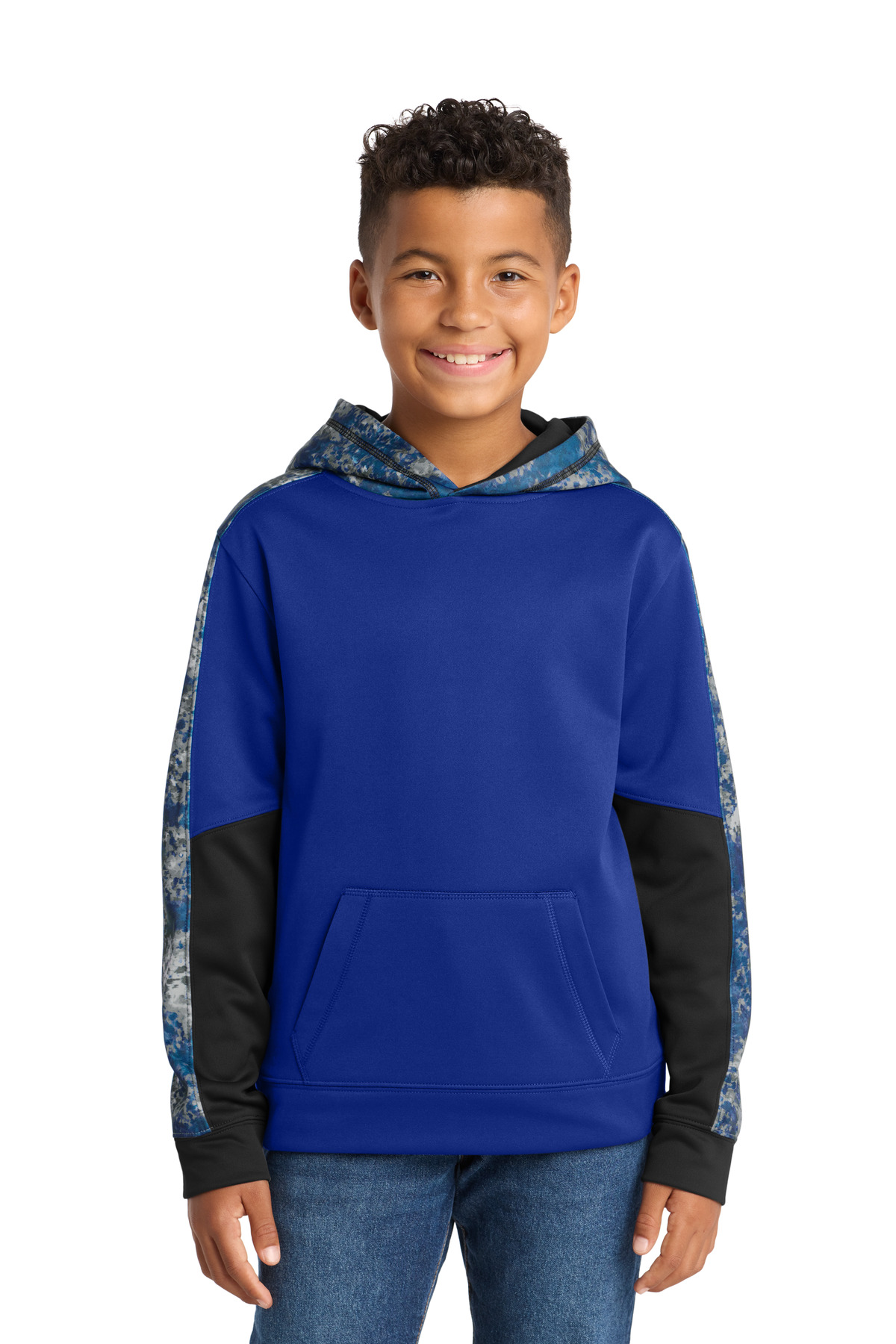Sport-Tek Youth Sport-Wick Mineral Freeze Fleece Colorblock Hooded Pullover. YST231 5