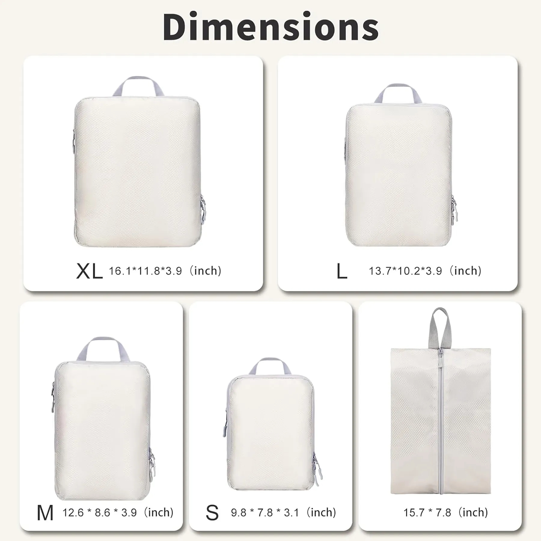 6 Set Ultralight Compression Packing Cubes 6