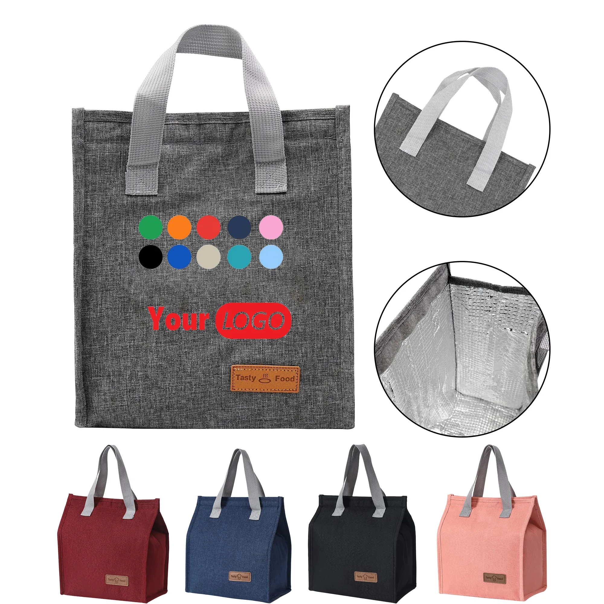 Custom Logo Aluminum Foil Lunch Thermal Insulation Bag 3