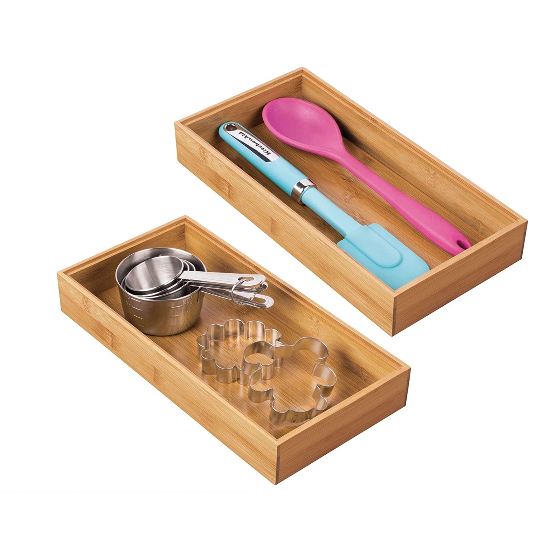 Bamboo Drawer Organizer Box Tray 2
