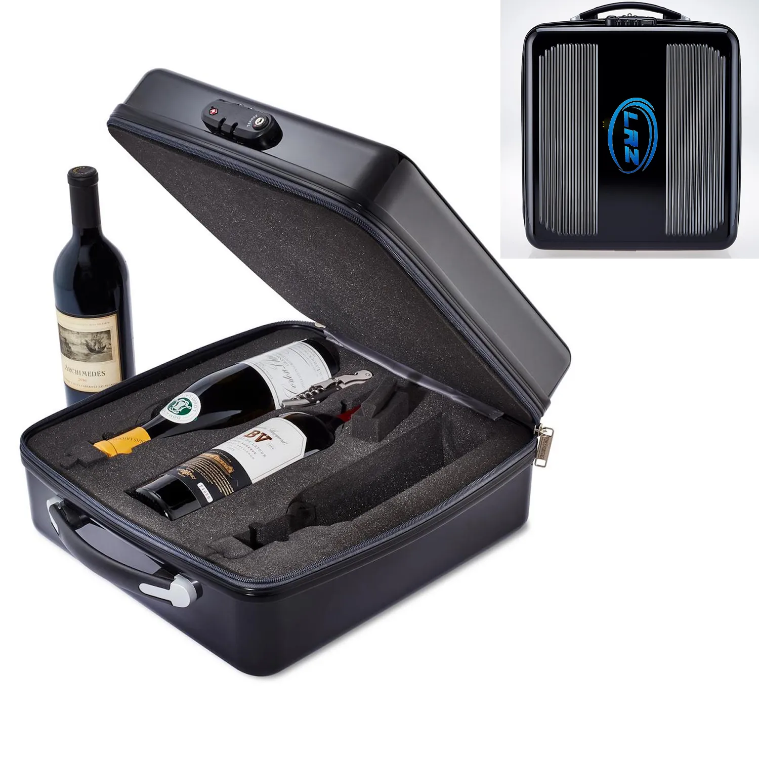 Wine Suitcase For Carrying 3 Bottles 2