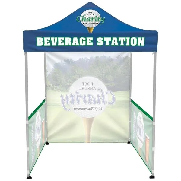 6.5' Square Tent with Back & 2 Half Walls Dye Sublimation 7