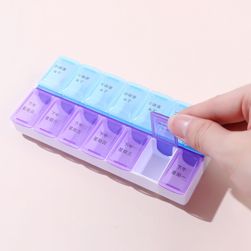 14 Compartments Weekly Pill Organizer 7