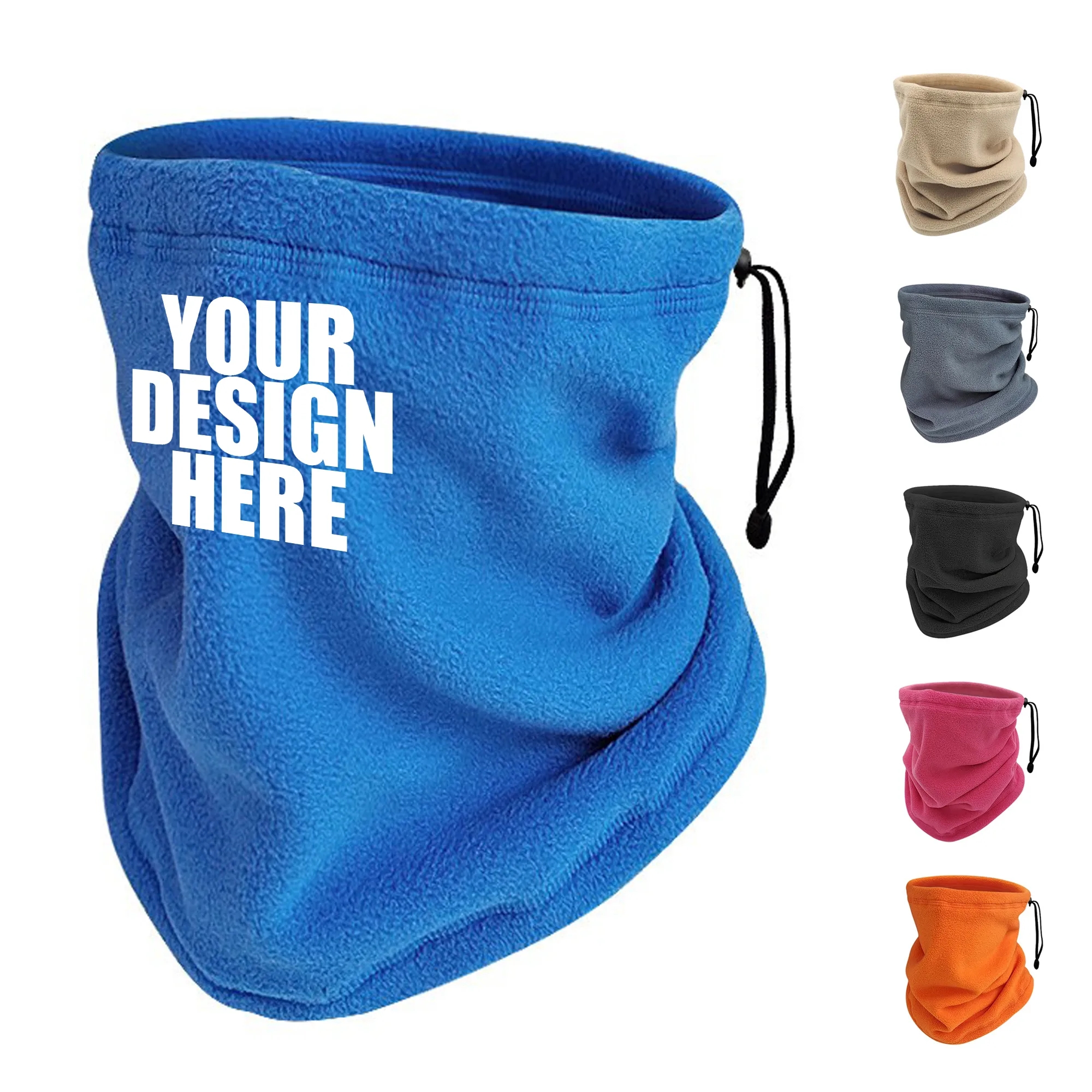 Fleece Drawstring Windproof Neck Gaiter Mask 2