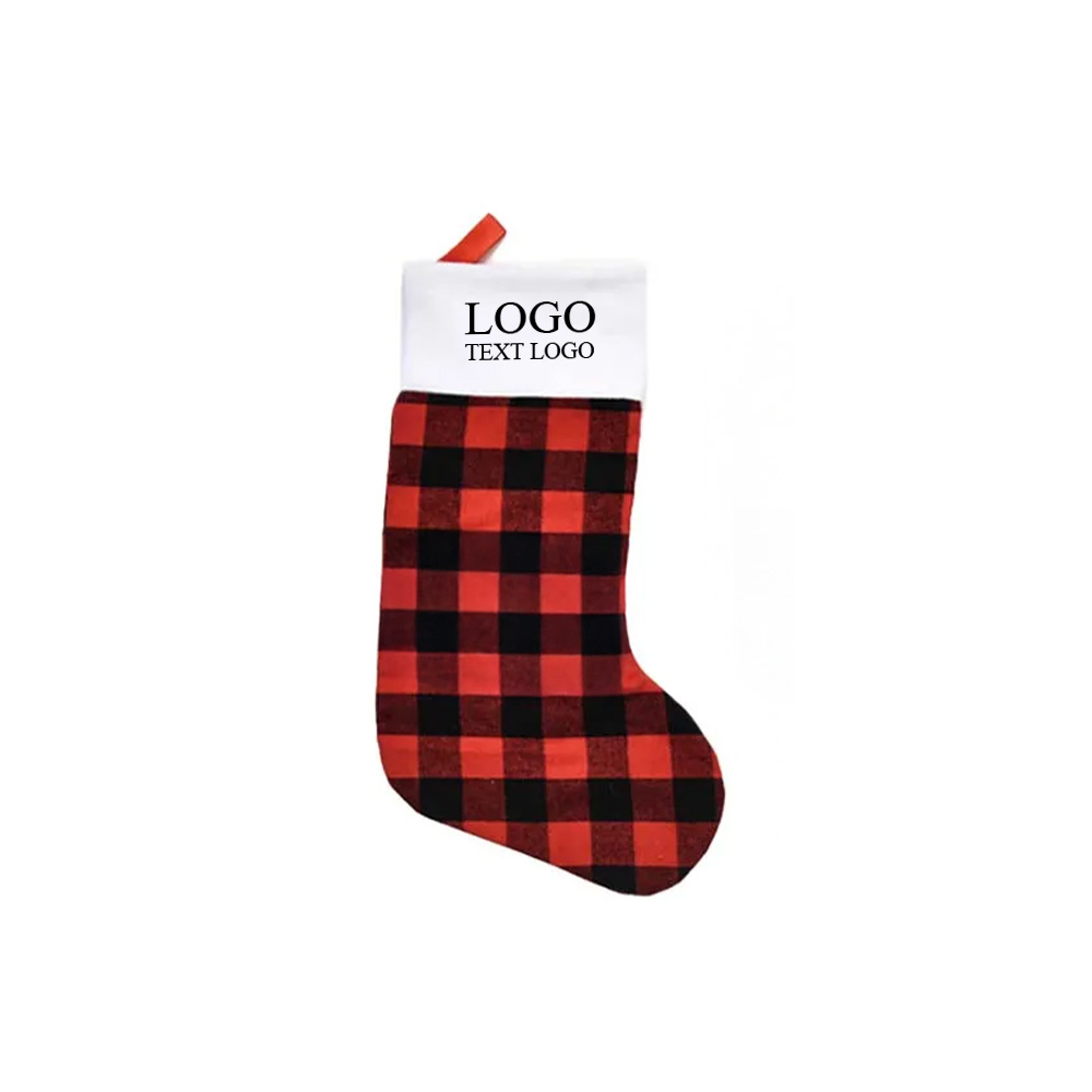 Plaid Christmas Stocking Ornament (Large) 5