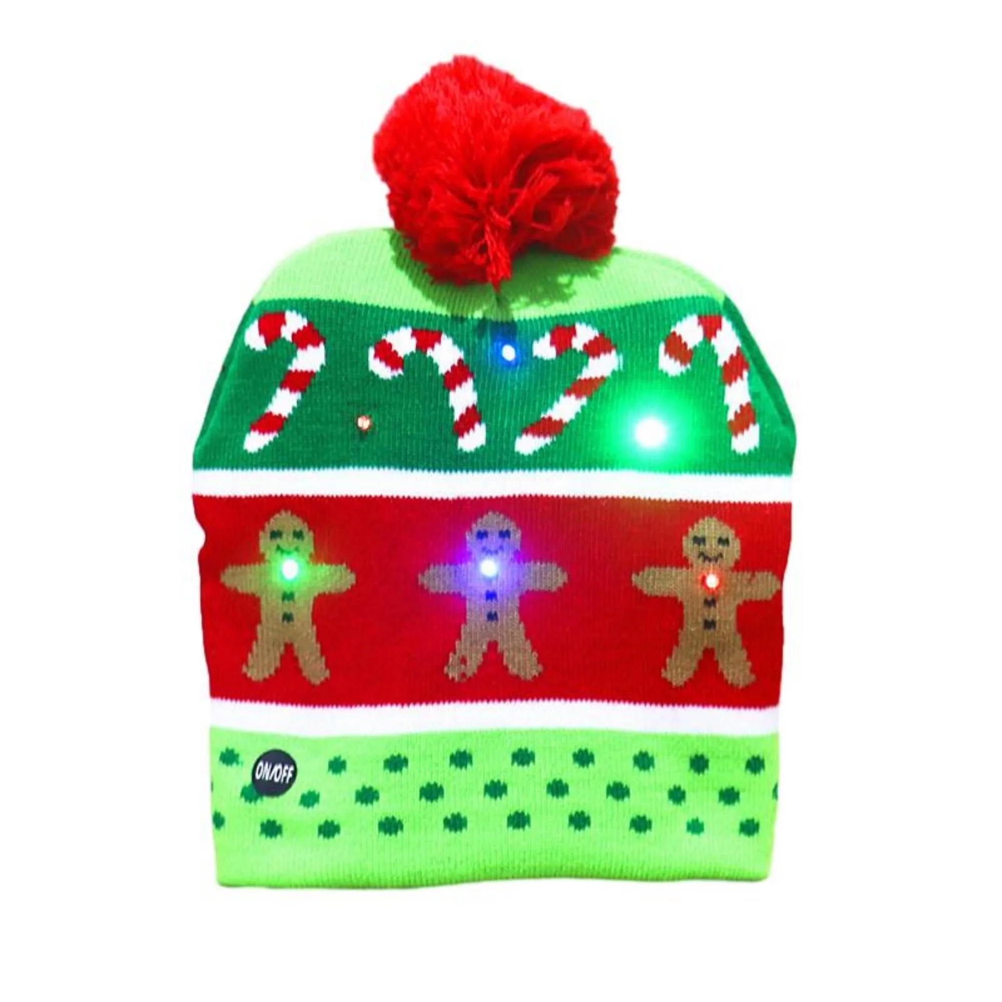 Birthday Christmas LED Lights Knitted Hat MOQ 100PCS 12