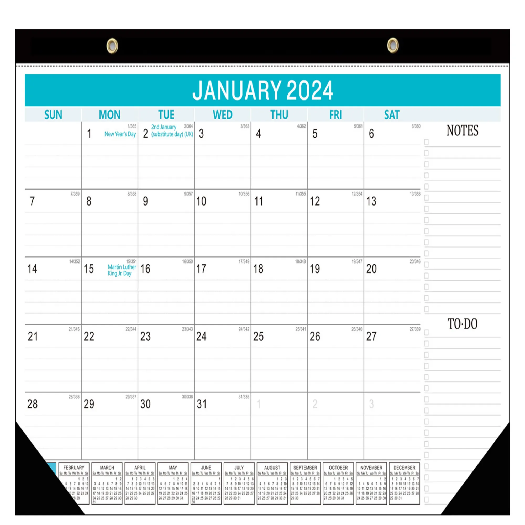 MOQ50 Full color 17''X 12'' Desk/Wall Calendar 3