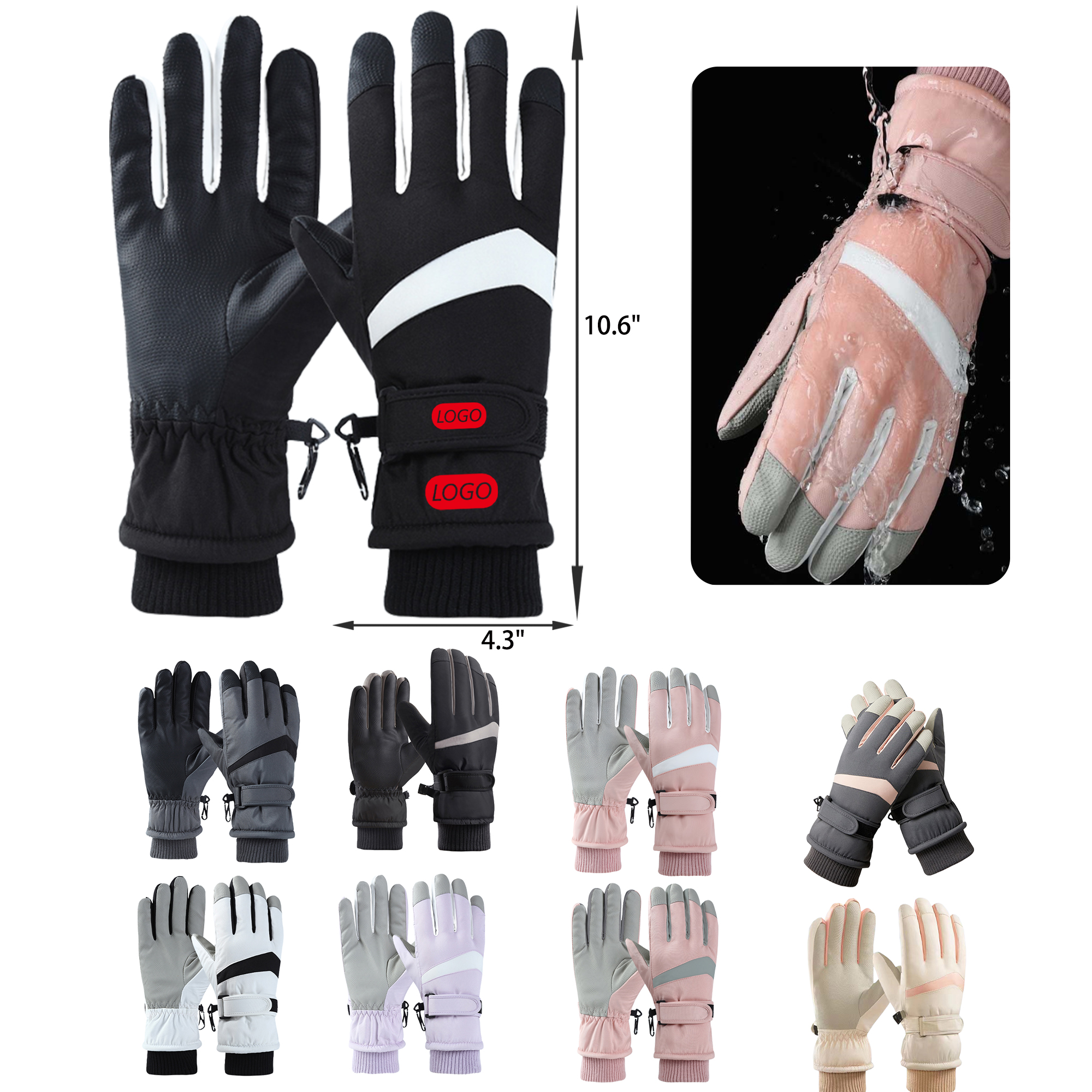 MOQ 50 PCS Flexible Winter Outdoor Sports Warm Gloves 6