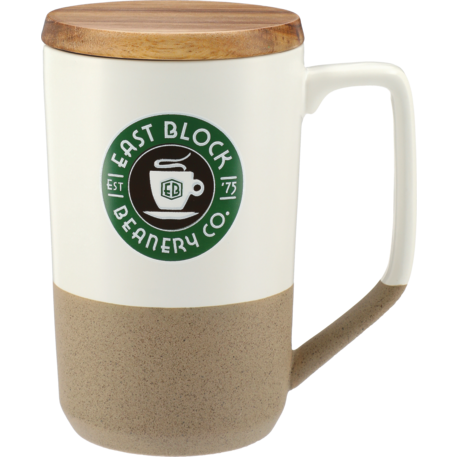 Tahoe Tea & Coffee Ceramic Mug with Wood Lid 16oz 64