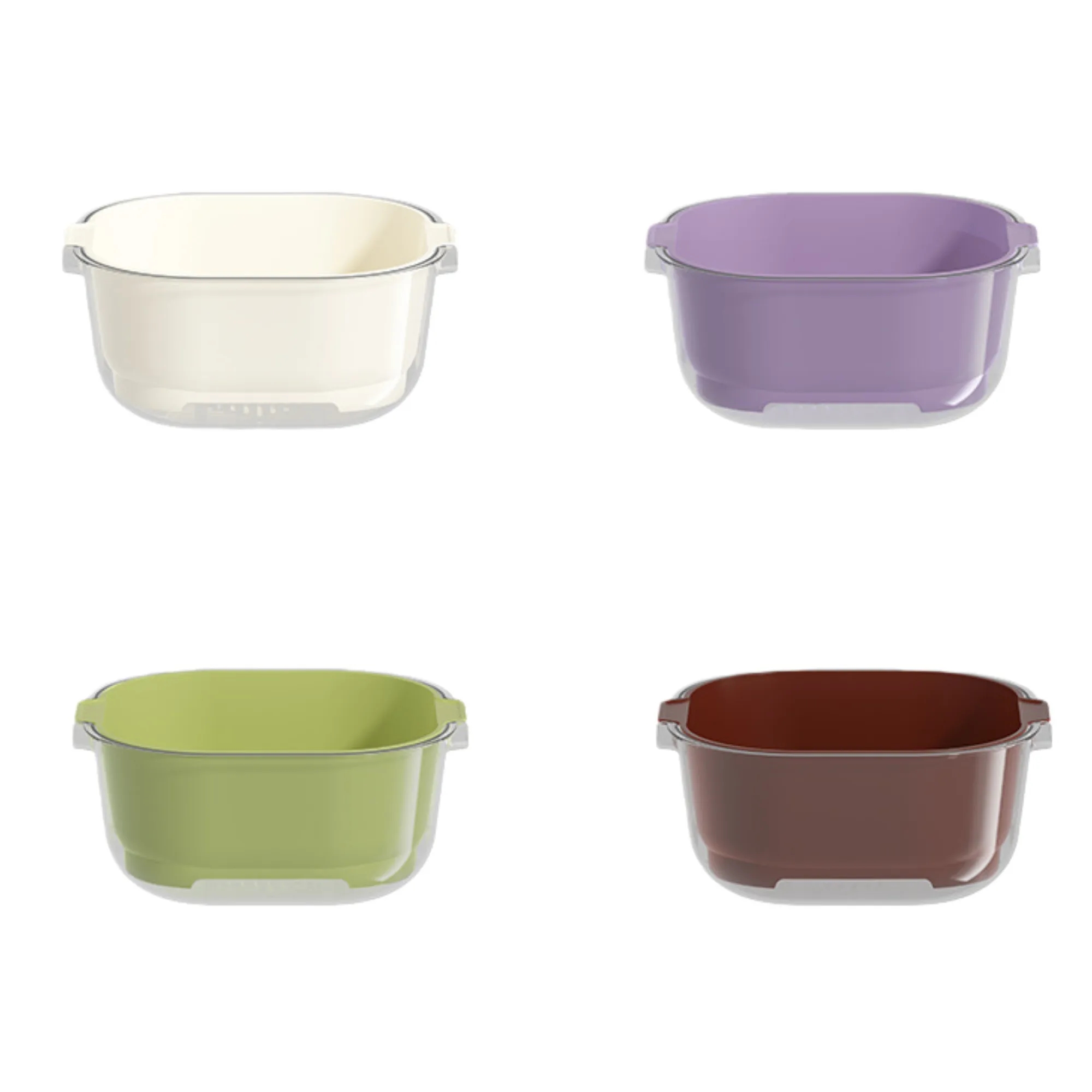 2 Layer PET Vegetable Fruit Washing Drain Basket For Washing 5