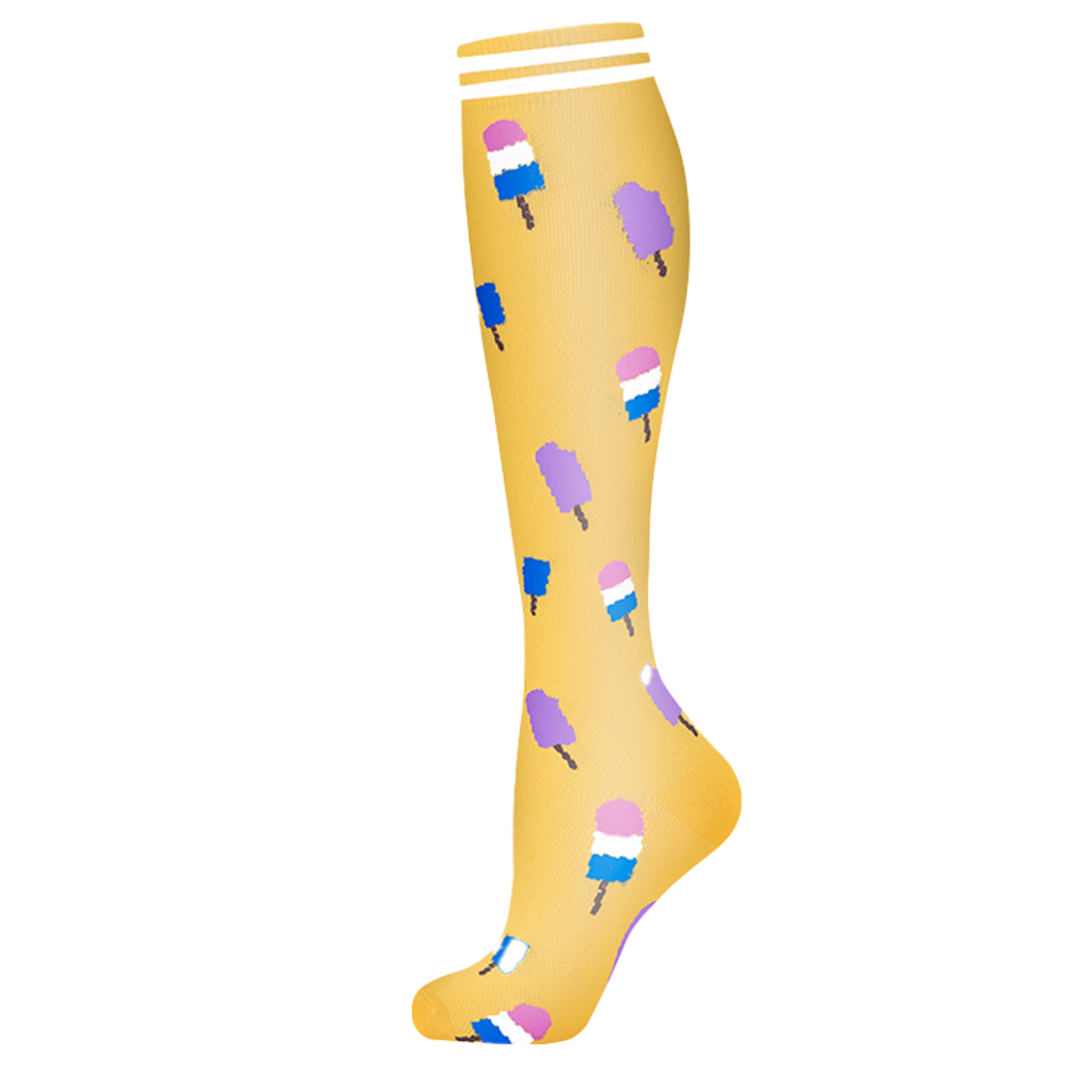 Polyester Non Slip Moisture Wicking Sport Calf Socks 4