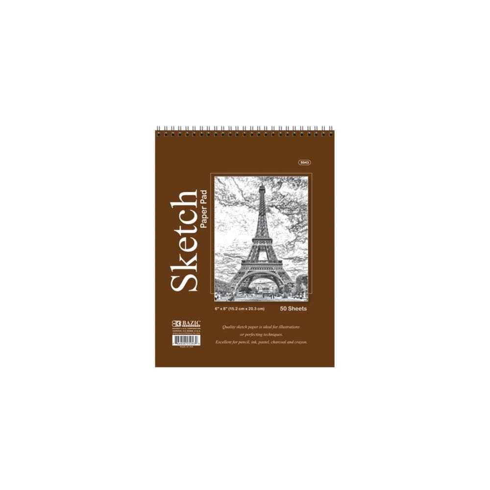 Top Bound Spiral Sketch Pads - 50 Sheets 6" x 8" 2