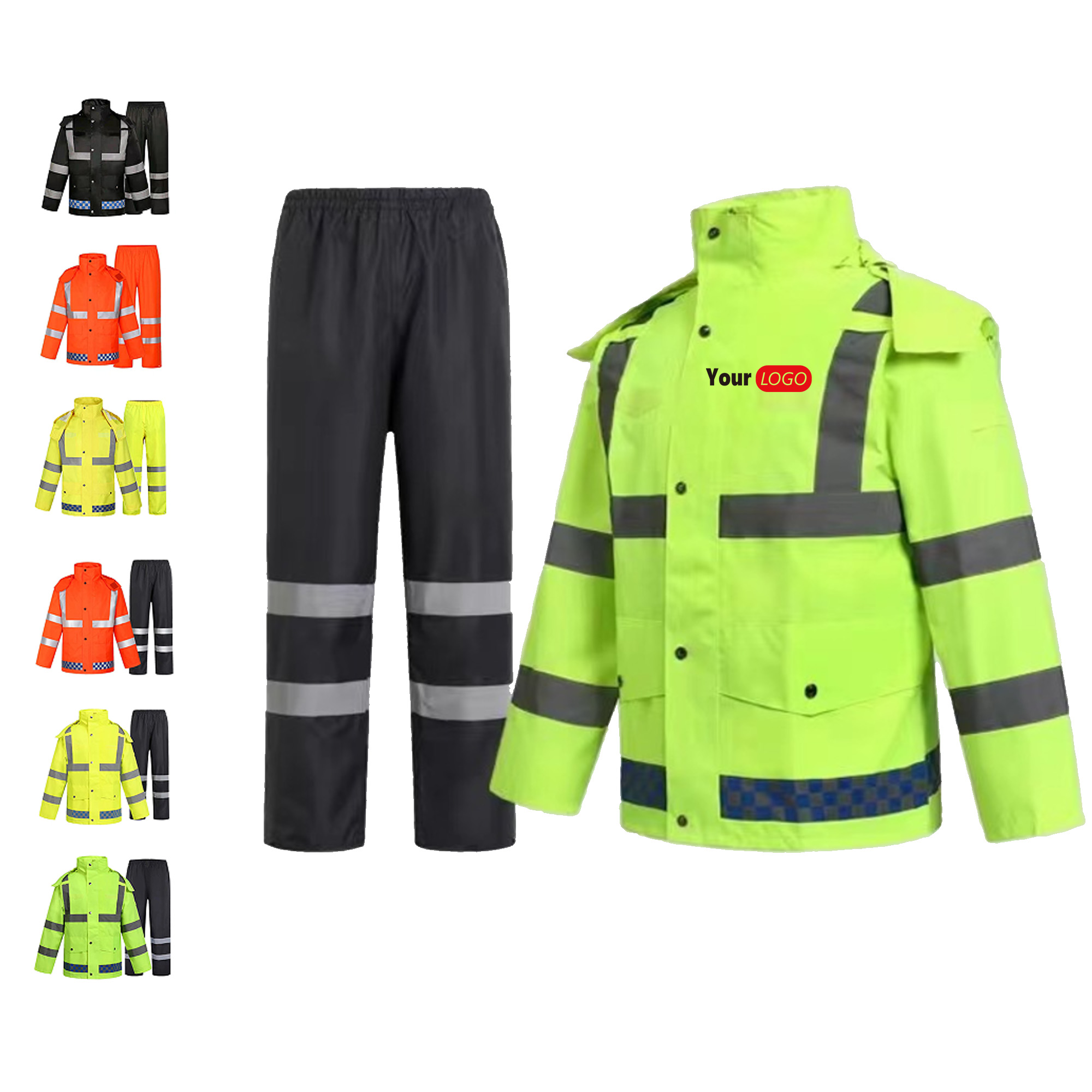 Waterproof Reflective Raincoat Suit MOQ 10pcs 2