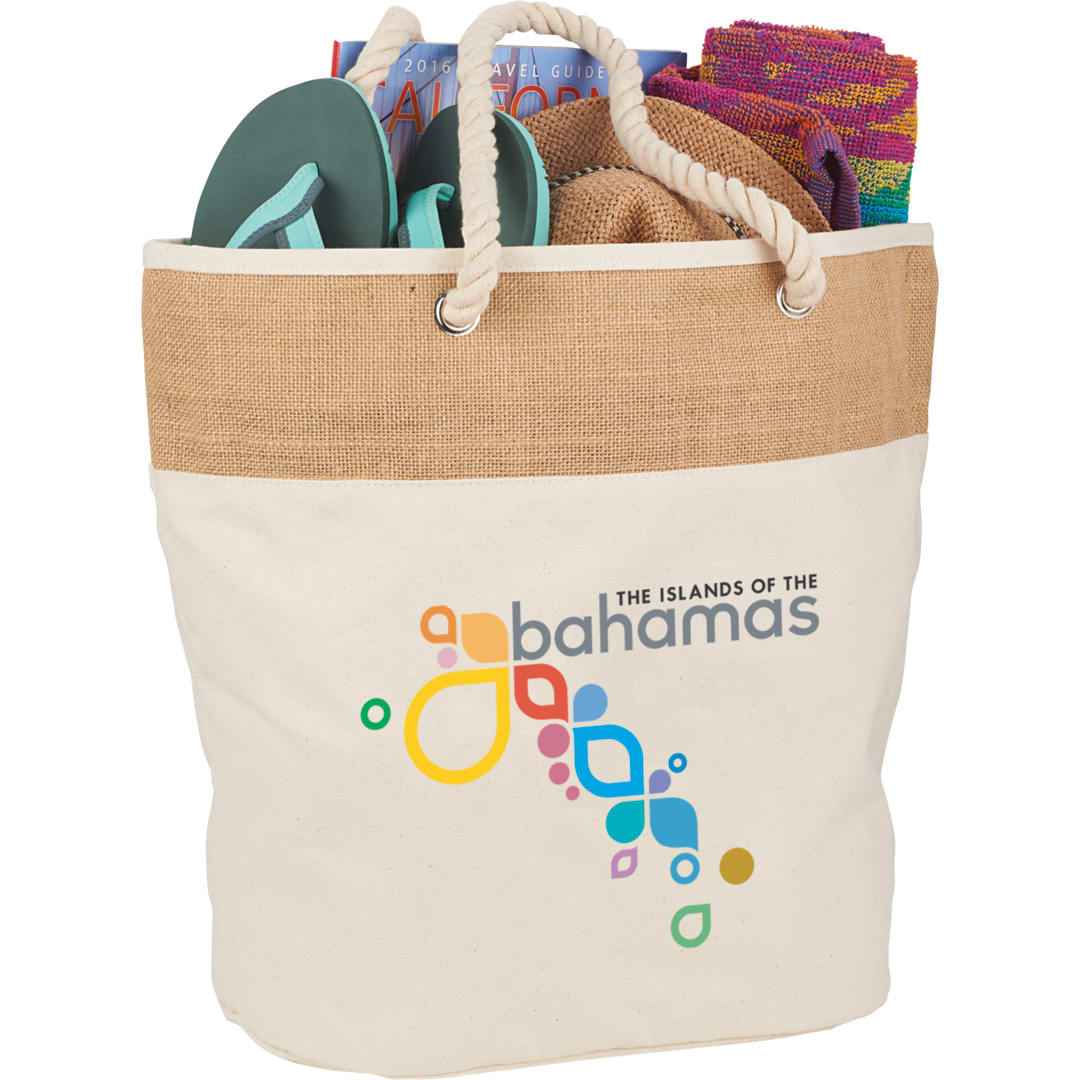 Jute Accent 12oz Cotton Canvas Rope Tote 19
