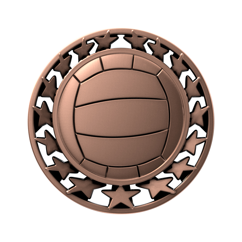 Volleyball Star Medallion (2-1/2") 7