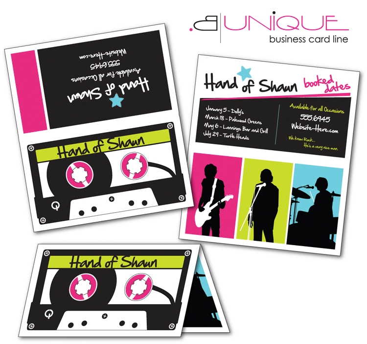 Extra-Thick UV-Coated (1S) Folded Paper Business Card (3.5x2) - B. Unique Shape 1