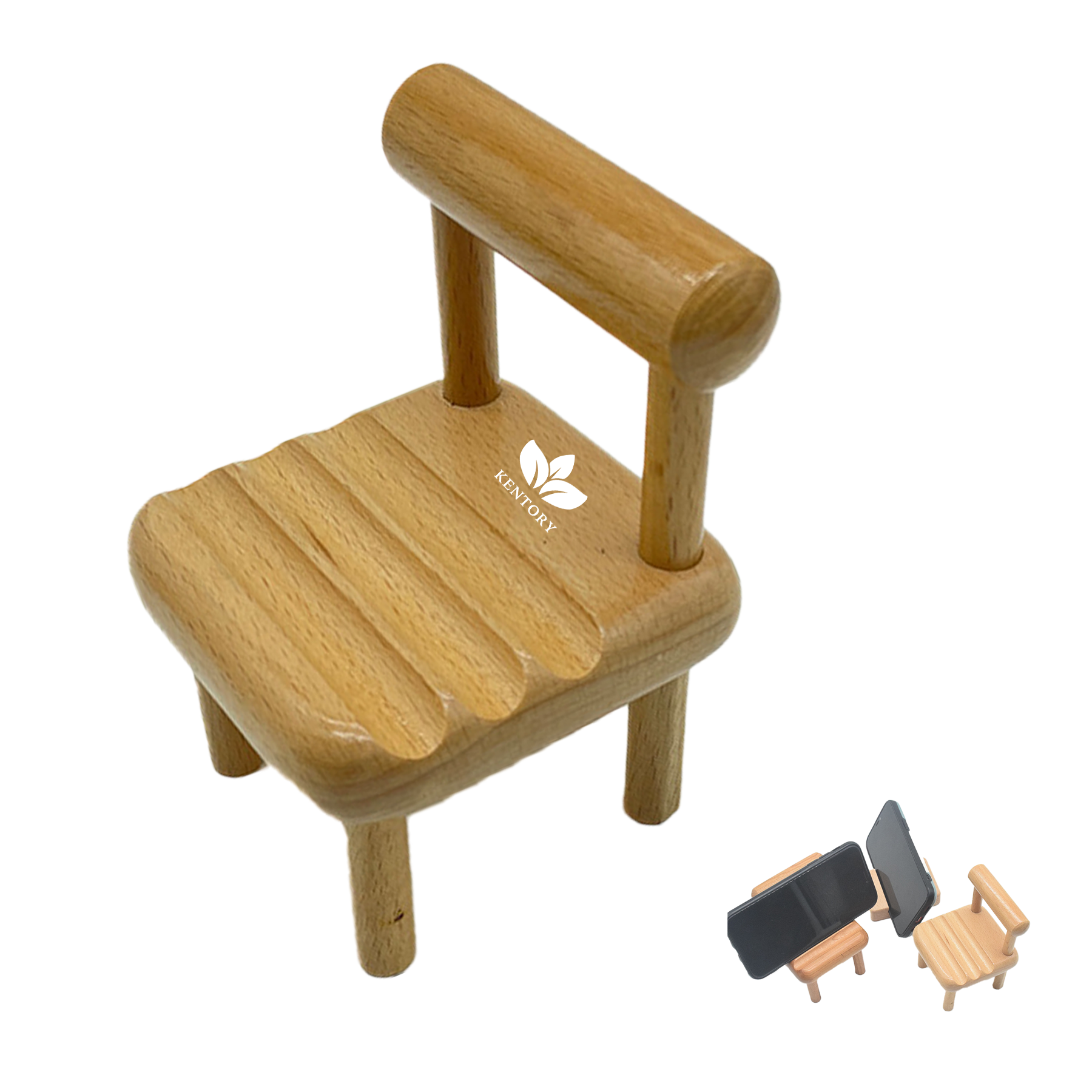 Cell Phone Stand Desktop Wood Chairs 3