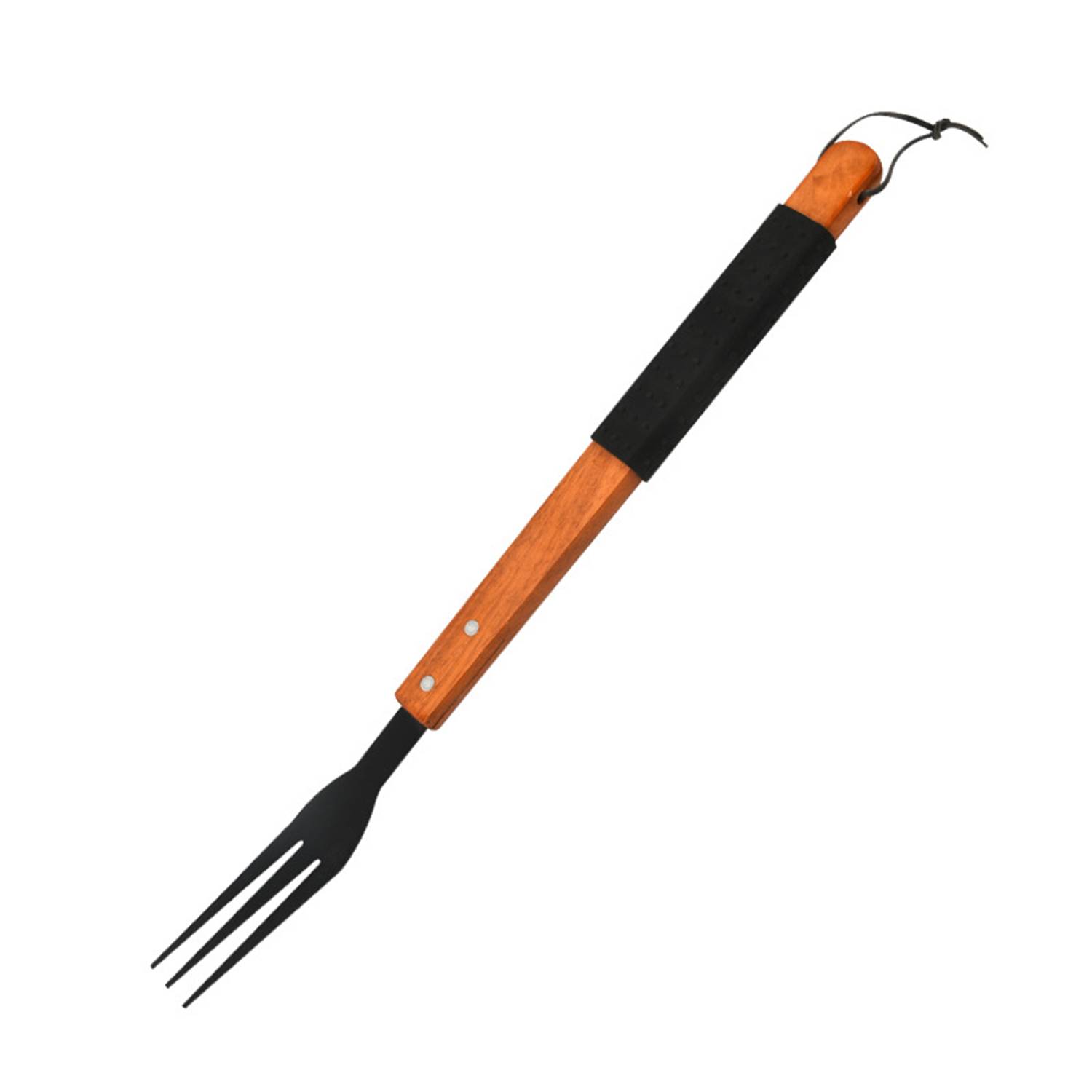 Outdoor wooden handle stainless steel barbecue tool set 4