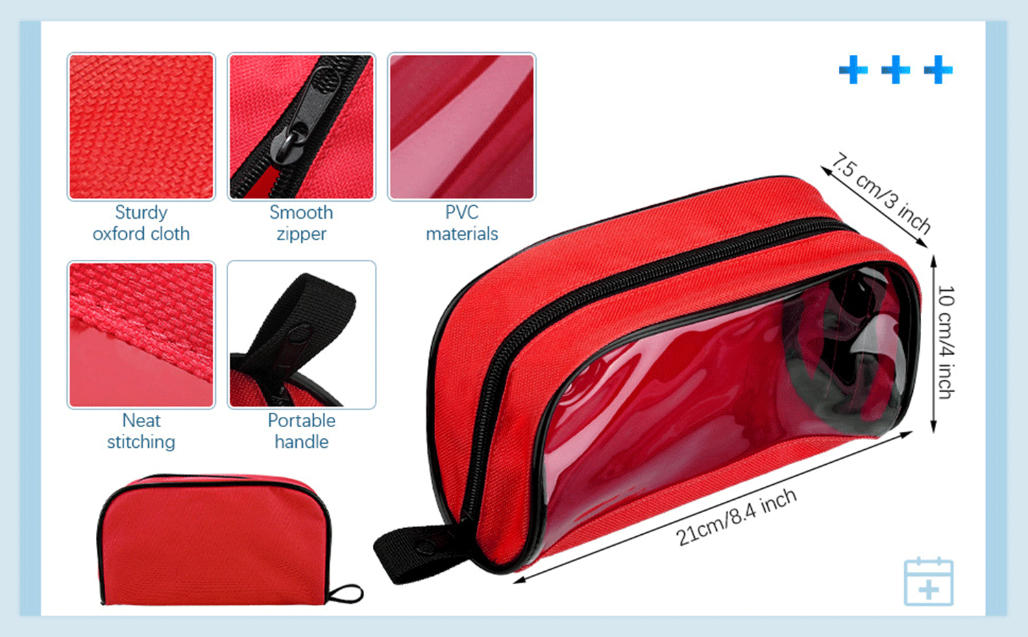 Transparent Travel First Aid Medical Kit Accessory Pouches 2