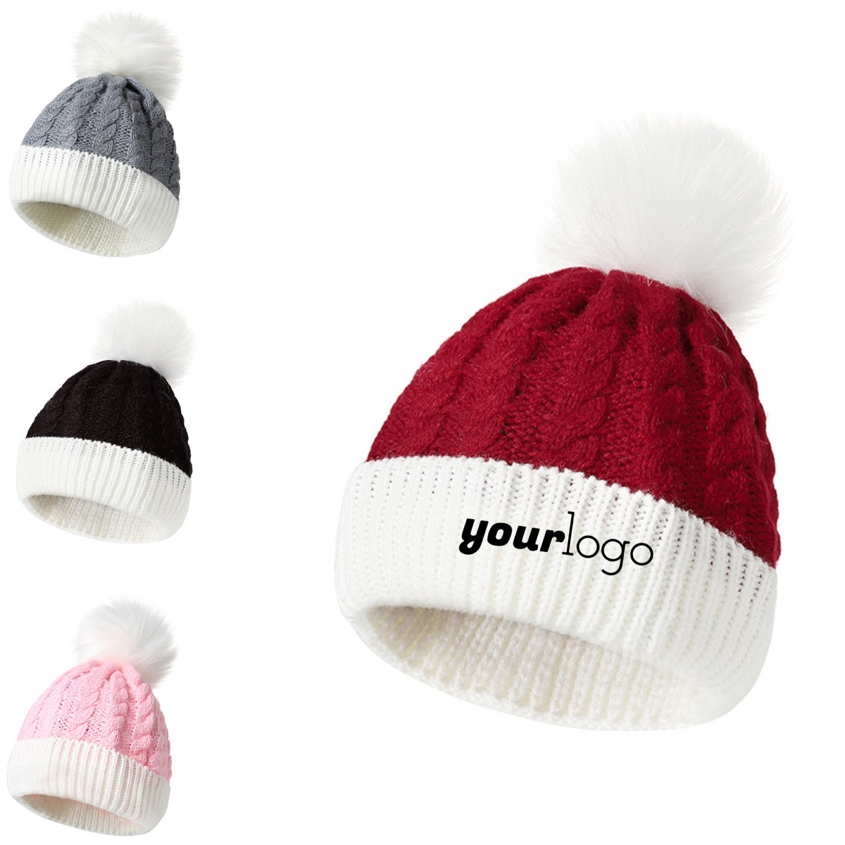American Trends Baby Beanie with Double Pom Poms for Winter 10