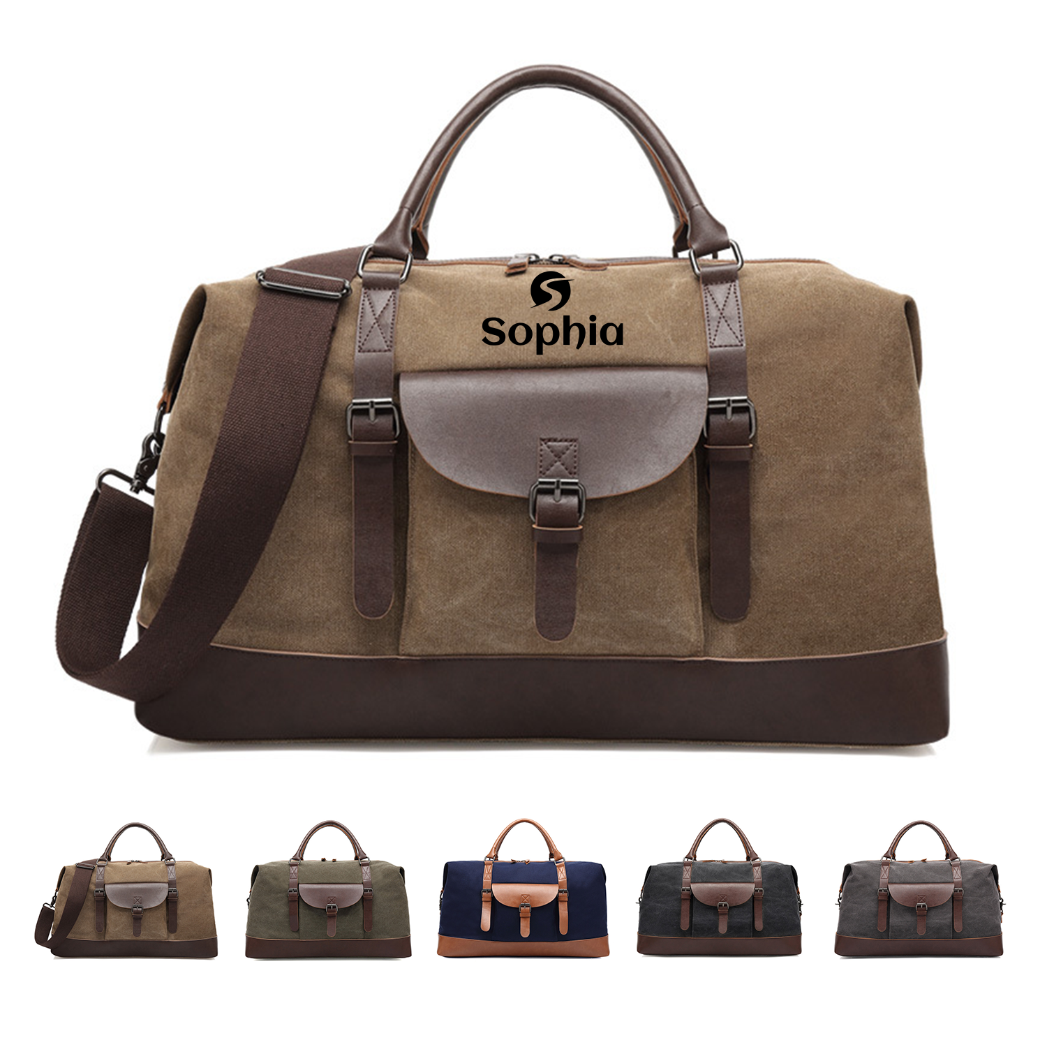 Canvas Genuine Leather Weekend Bag 2
