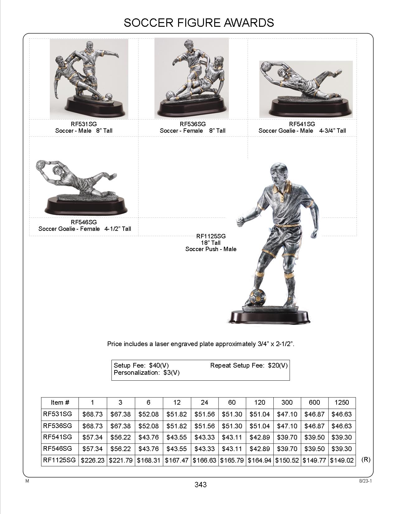 18" Soccer Push Male Figure Award 3