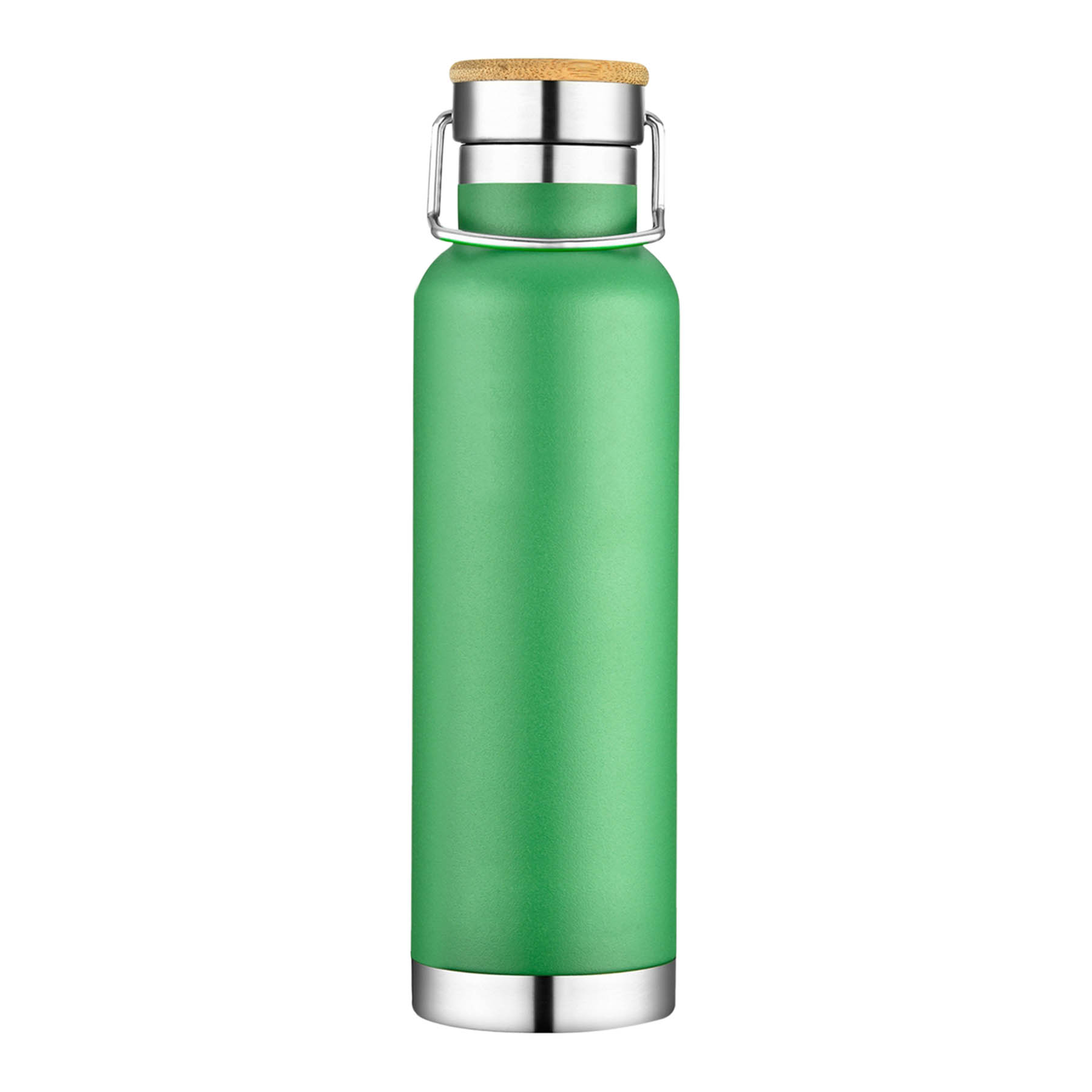 22 oz. Double Wall Stainless Steel Vacuum Water Bottle/Mug w/Bamboo Lid, custom water bottle with logo imprint 11