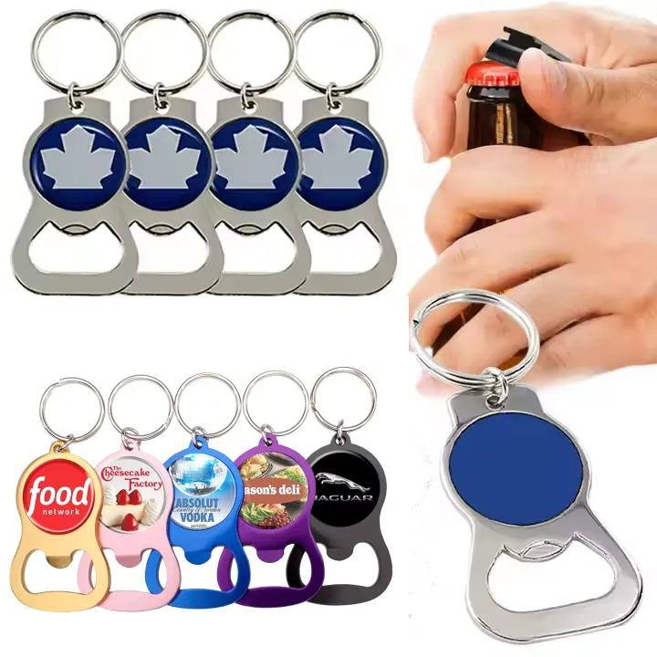 Metal Round Bottle Opener Keychain 2