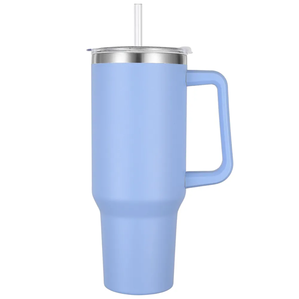 40oz. Insulated Tumbler with Handle and Straw 2