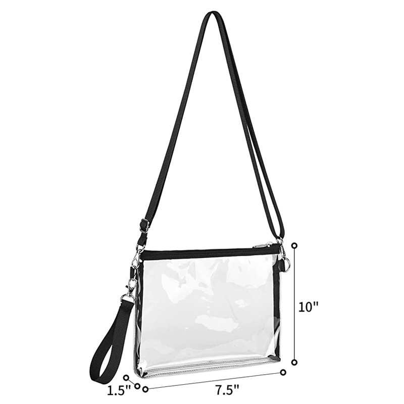 Transparent PVC Messenger Bag Waterproof Stadium Storage Bag 8