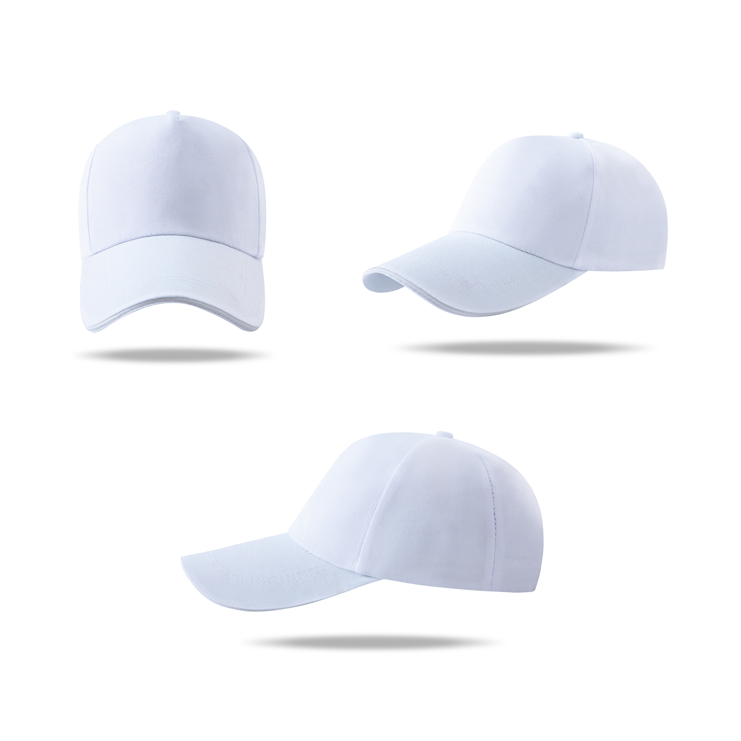 Stock Solid Color Poly Canvas 5 Panel Cap w/Double Buckle Back Fastener 8