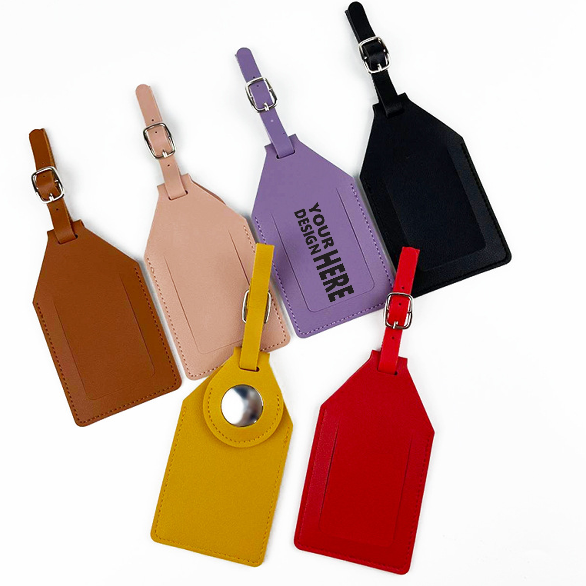 PU Luggage Tag With Tracker Holderr 3