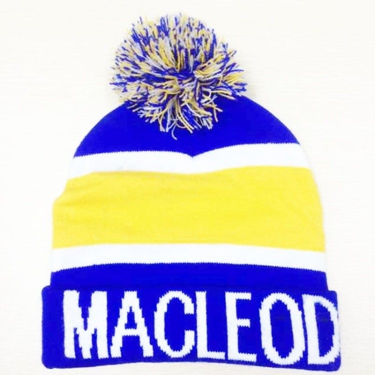 Jacquard Knitted hat with POMS 2