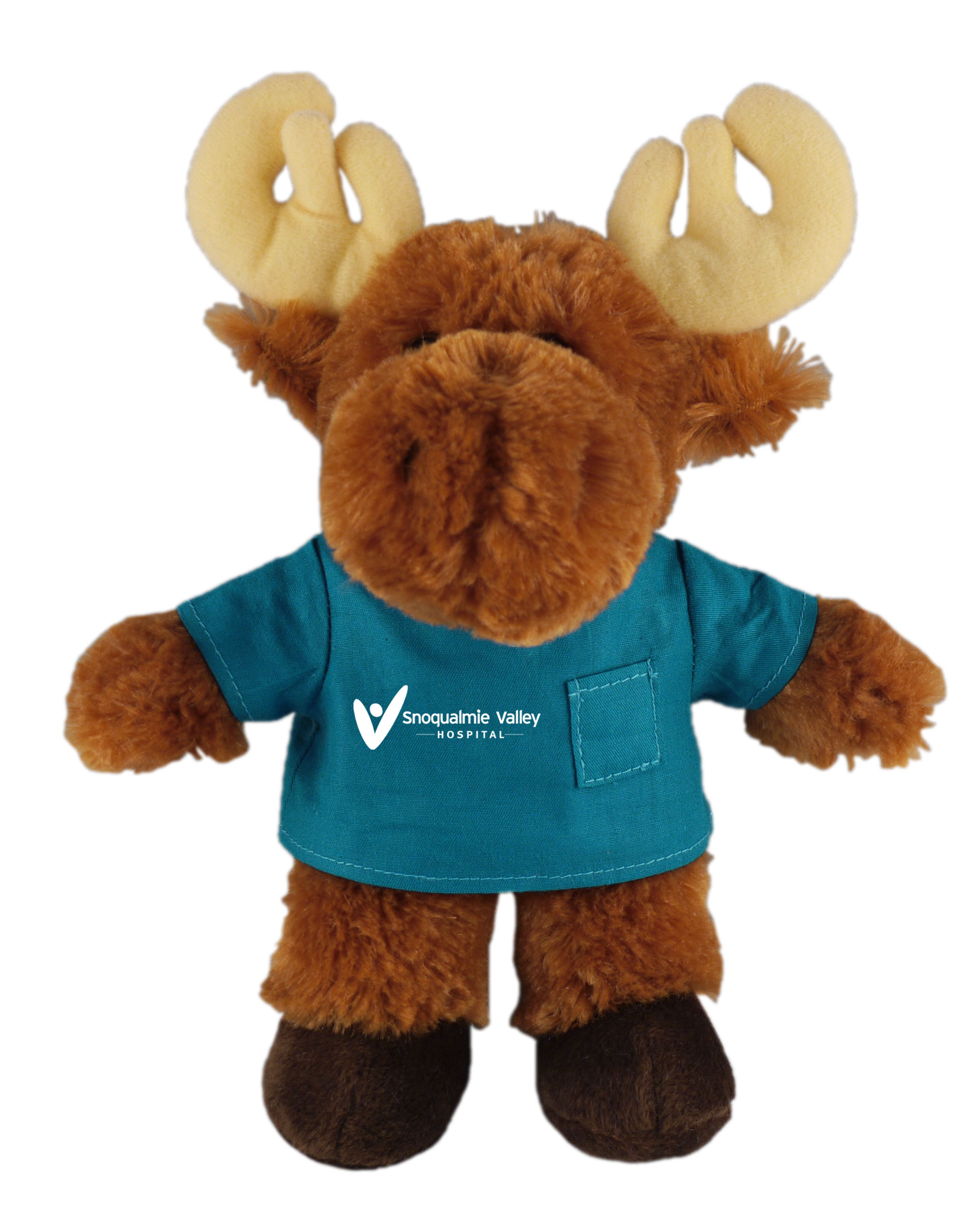 Soft Plush Stuffed Moose in scrub shirt 2
