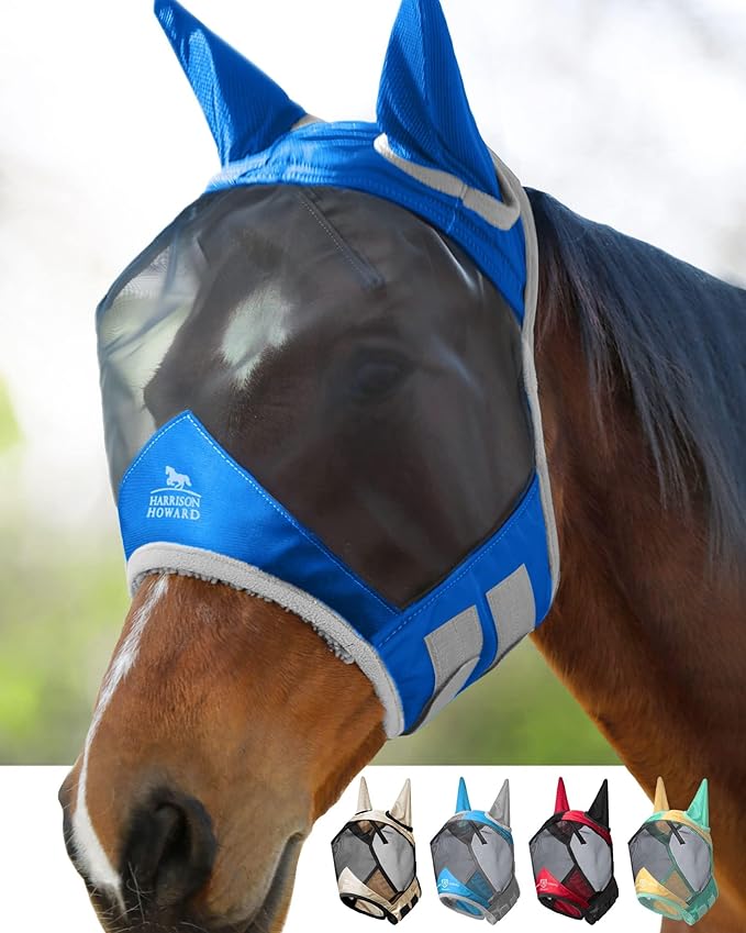 Horse Fly Mask with Cover Uv Protection/Horses Fly Mask Protection from Insect Pests 2