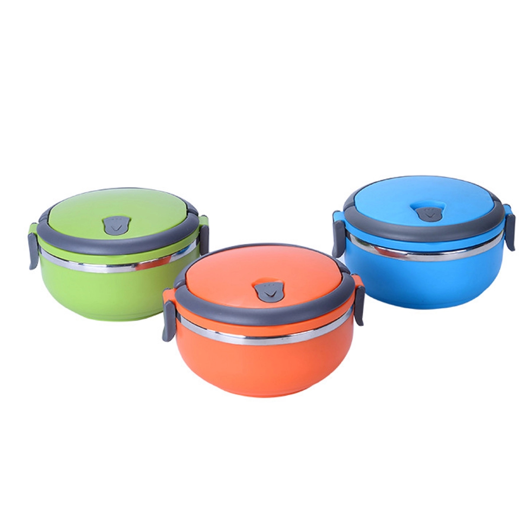 Round Shape Stainless Steel Lunch Box with Lock 13