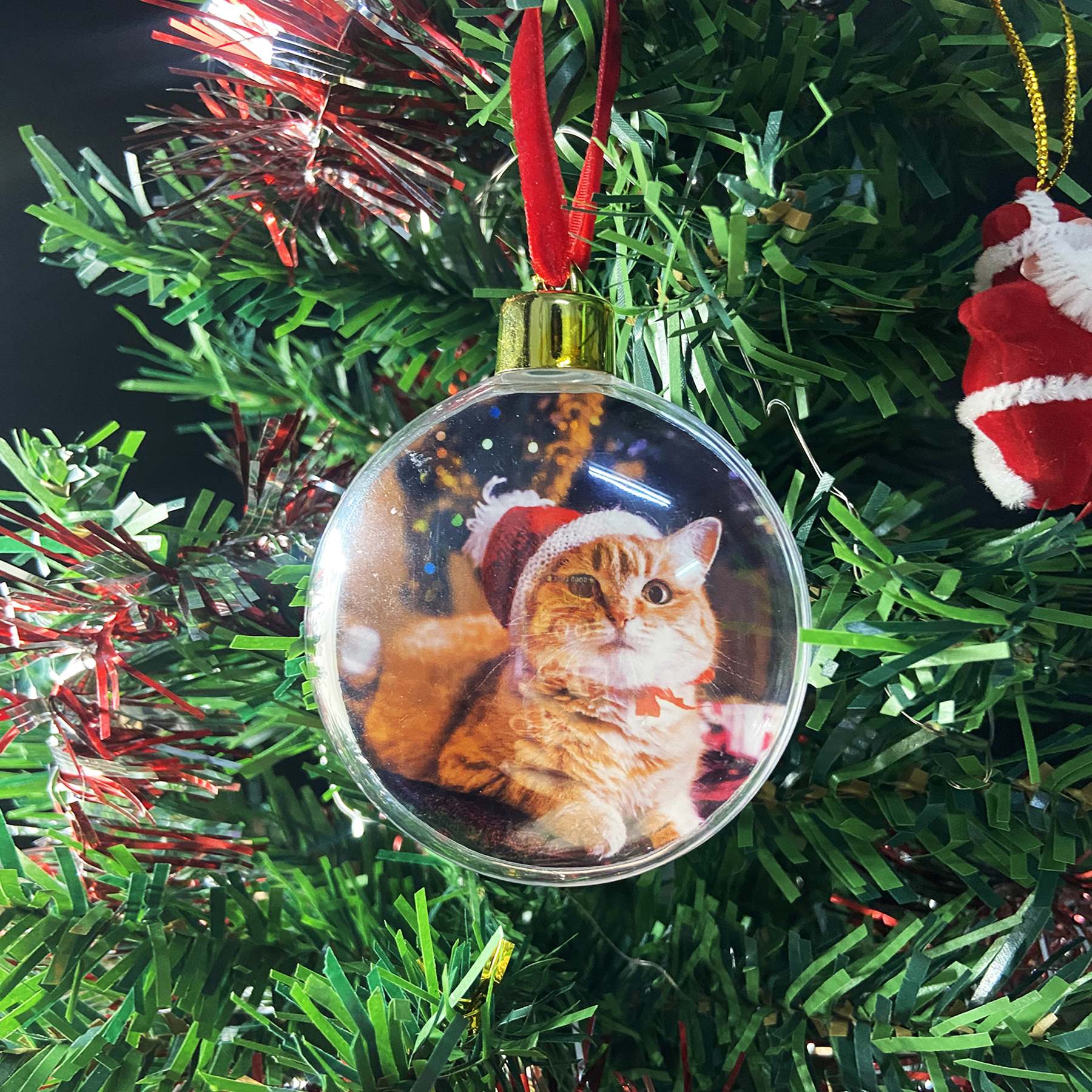 Free Shipping MDF Full Color Clear Round Ornament 3
