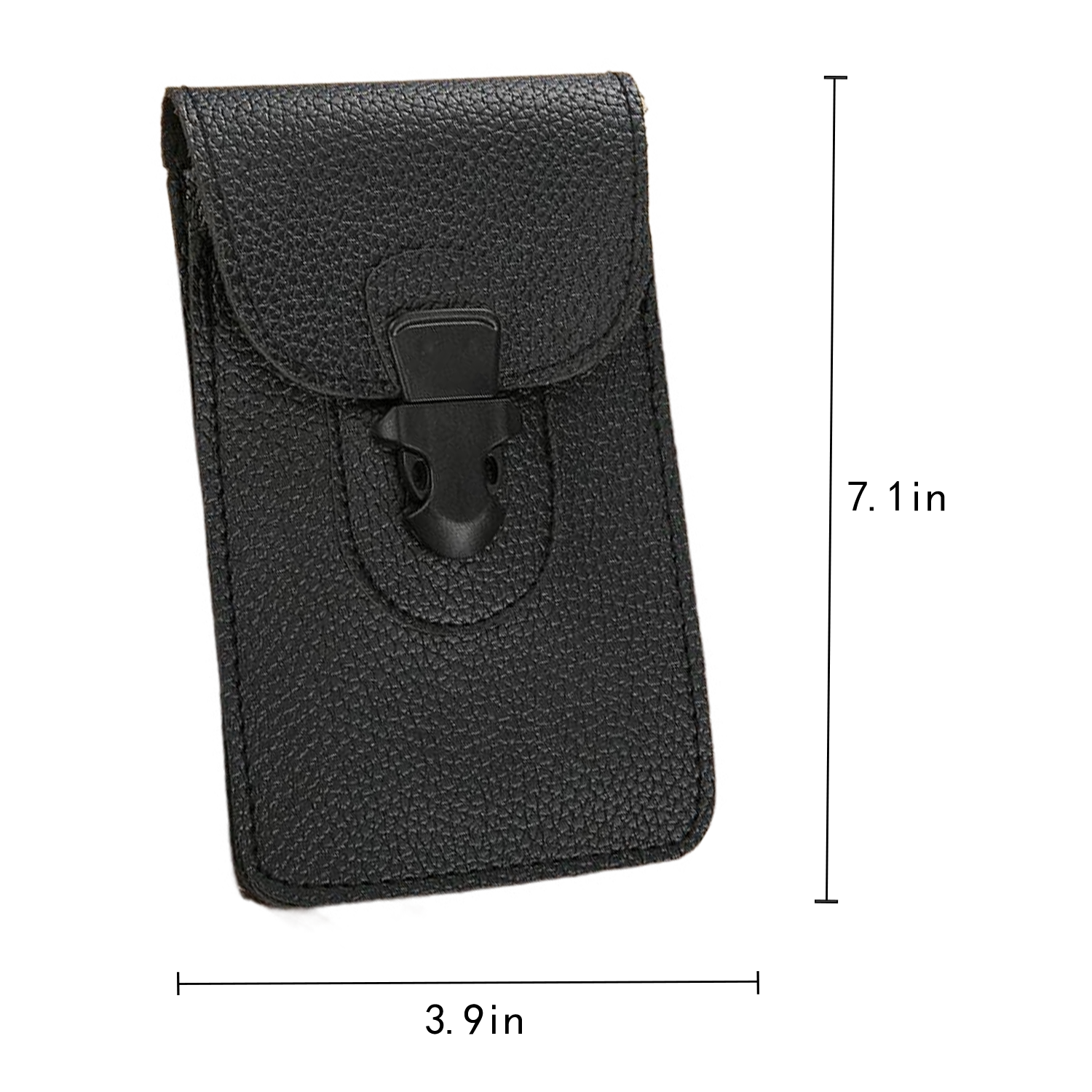 PU Leather Vertical Phone Waist Bag w/ Carabiner 3