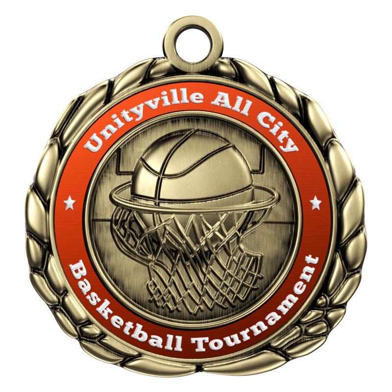 Express Vibraprint™ Basketball Quali-Craft Medallion (2-1/2")