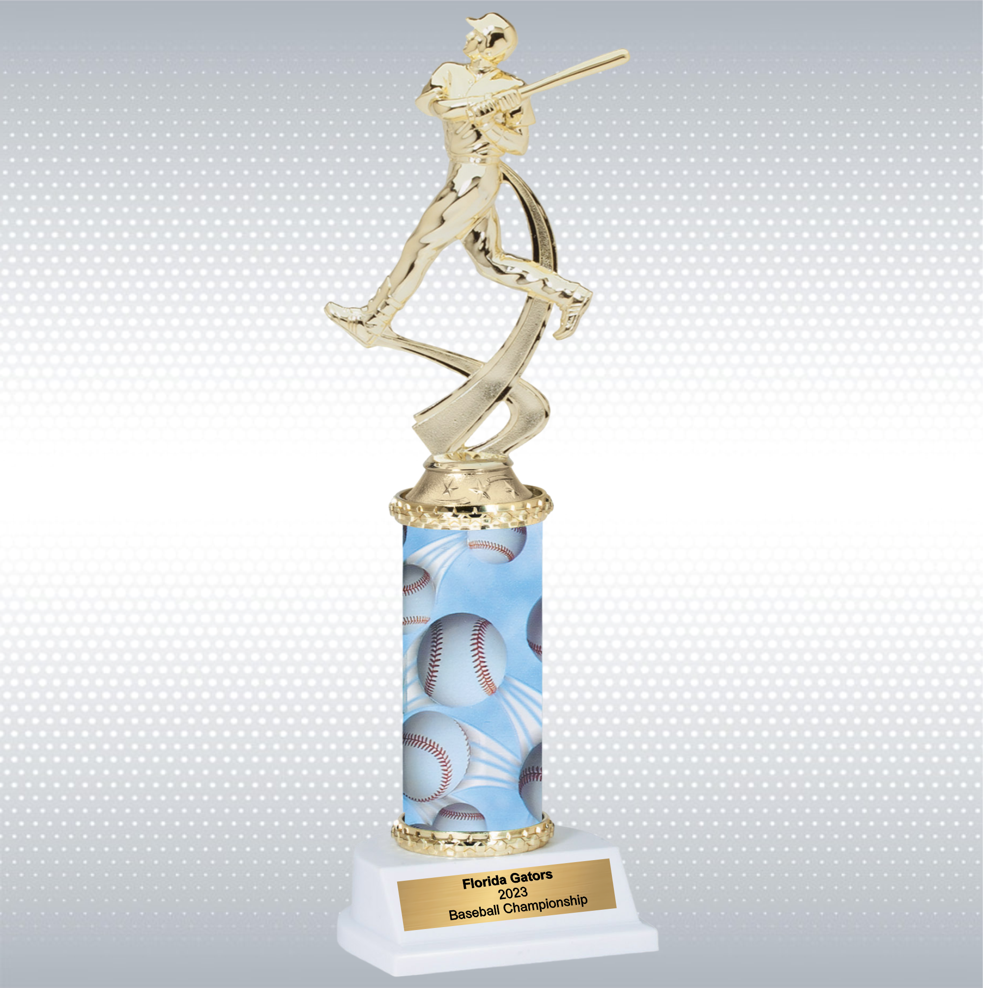 Assembled Male Baseball Trophy w/ White Base 4